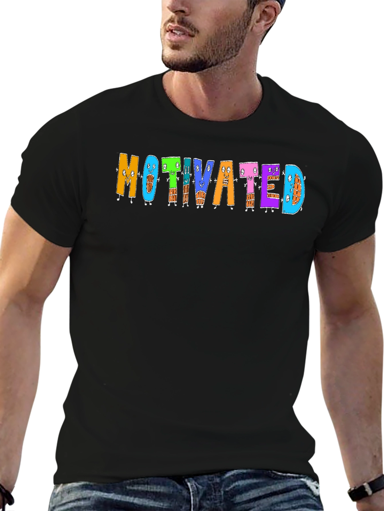 Motivated Cartoon Graphic T-Shirt