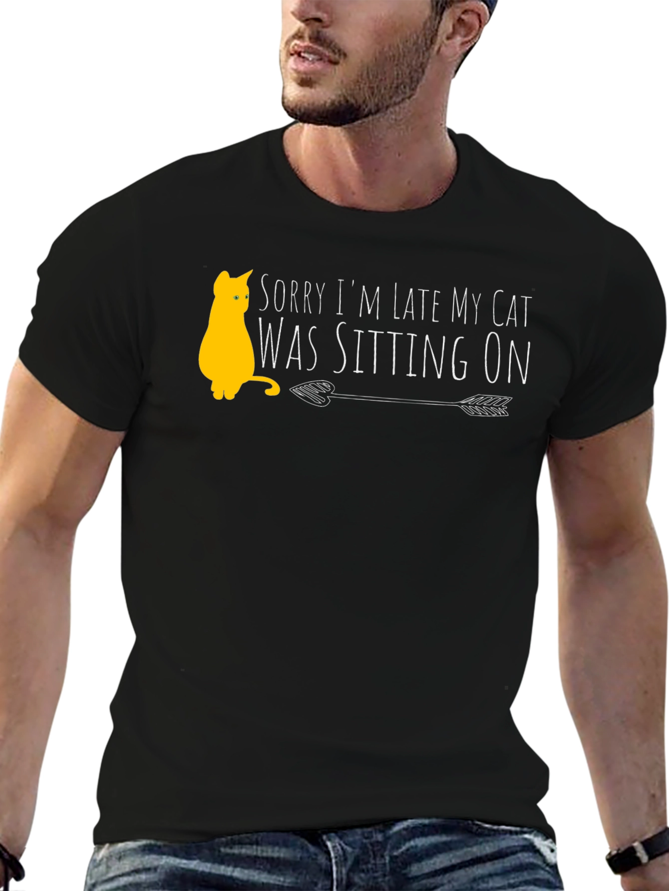 Funny Cat Lover T-Shirt - Sorry Im Late