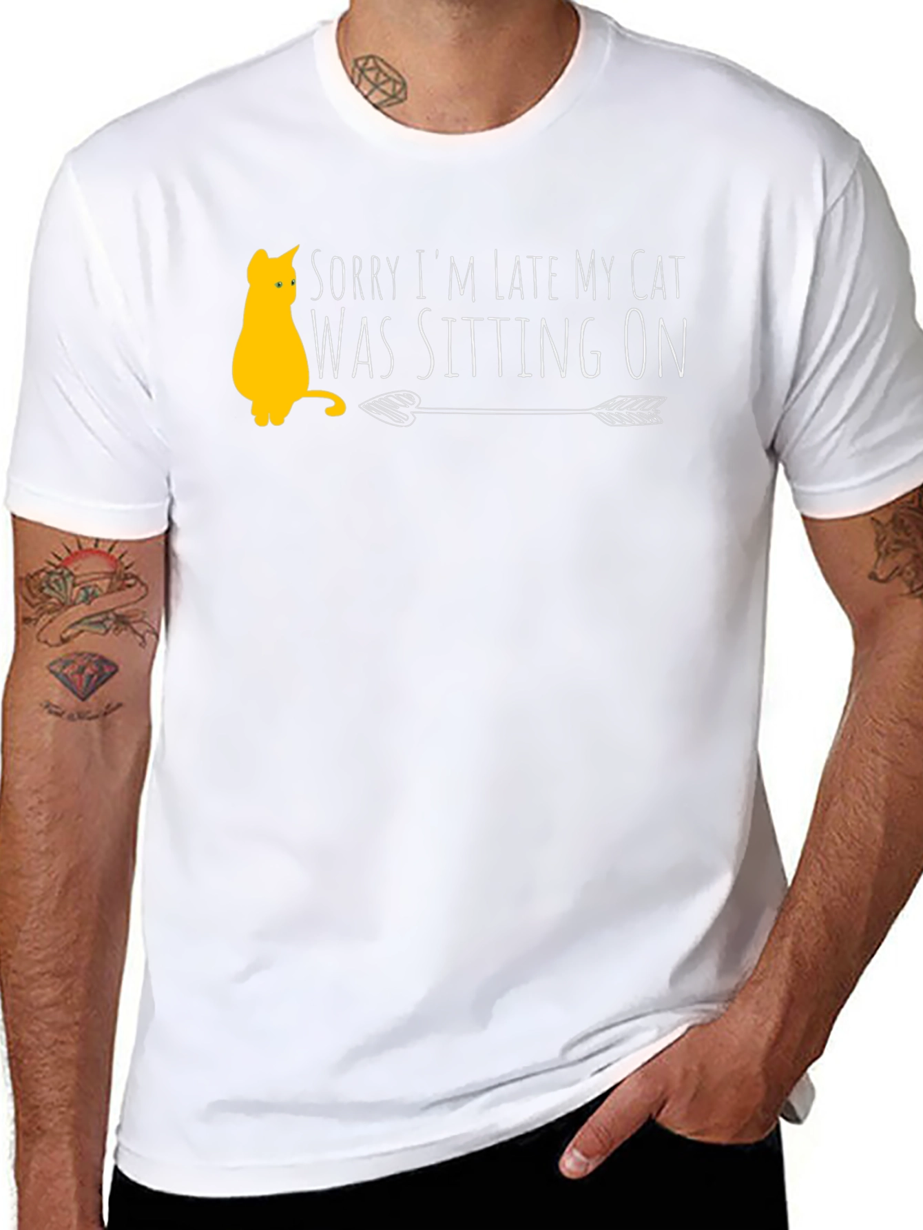 Funny Cat Lover T-Shirt - Sorry Im Late