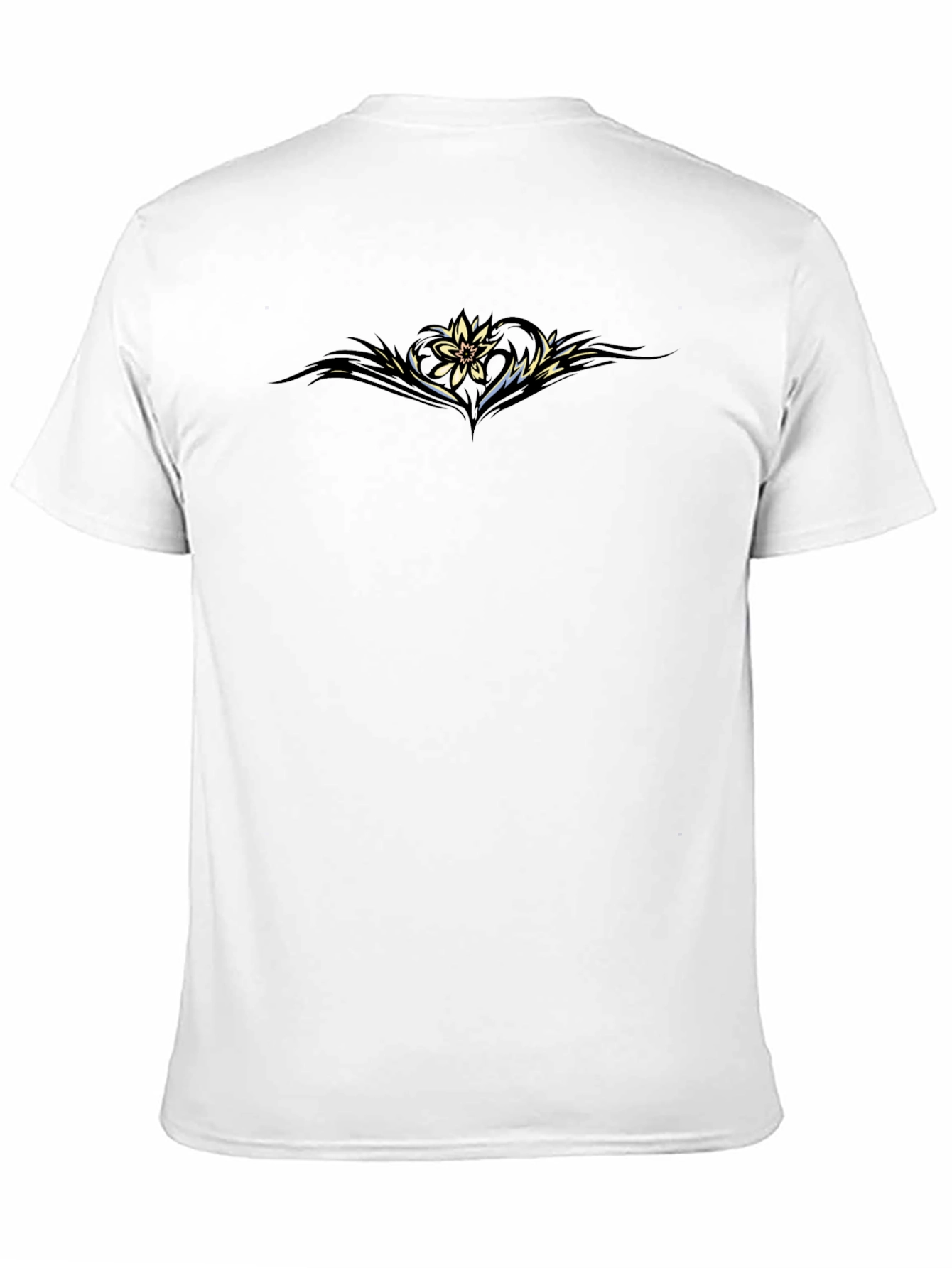 Mens Black Tee with Floral Graphic