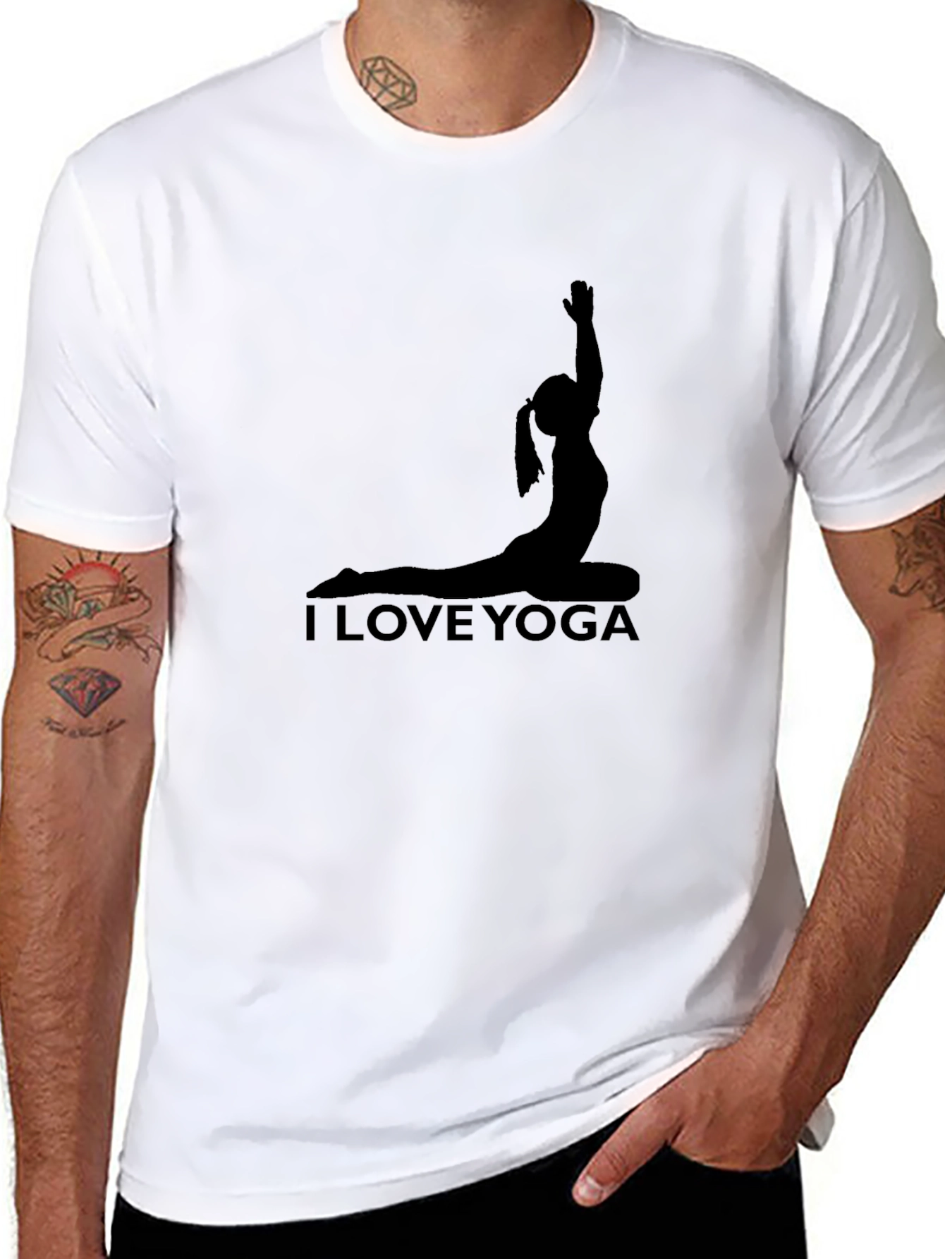 I Love Yoga Black T-Shirt