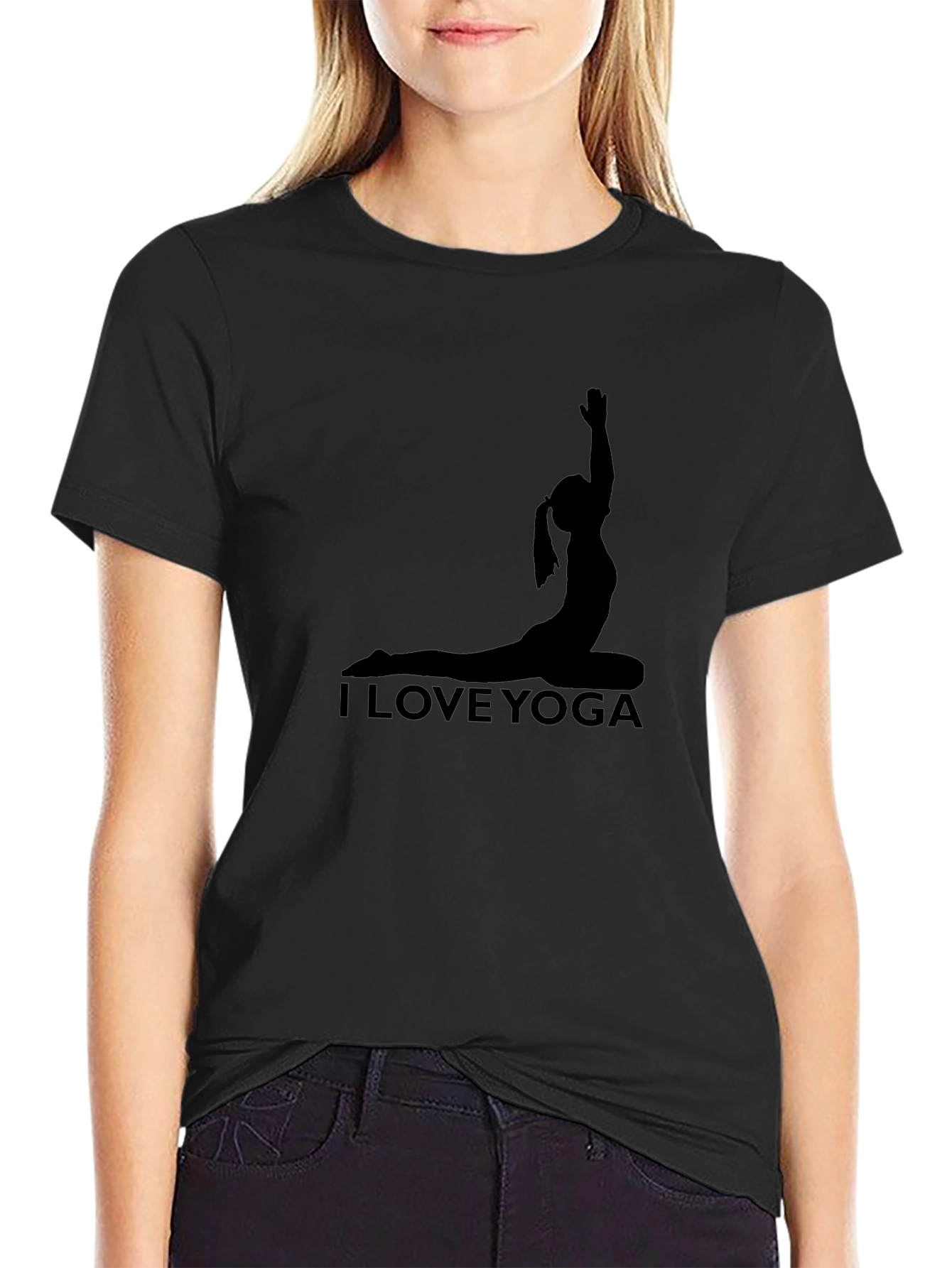 I Love Yoga Black T-Shirt