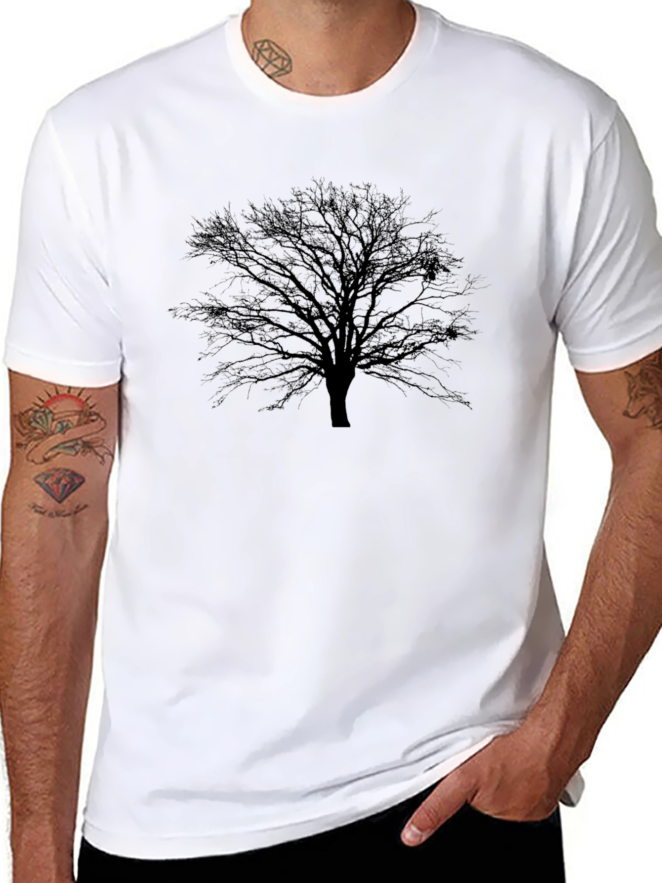 Dark Tree Graphic Tee - Mens Black T-Shirt