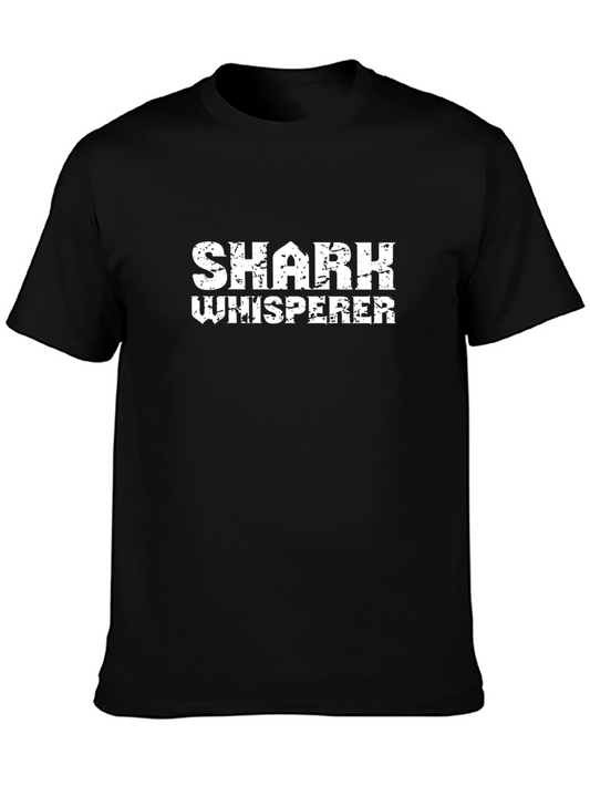 Shark Whisperer Graphic Tee - Black Cotton T-Shirt