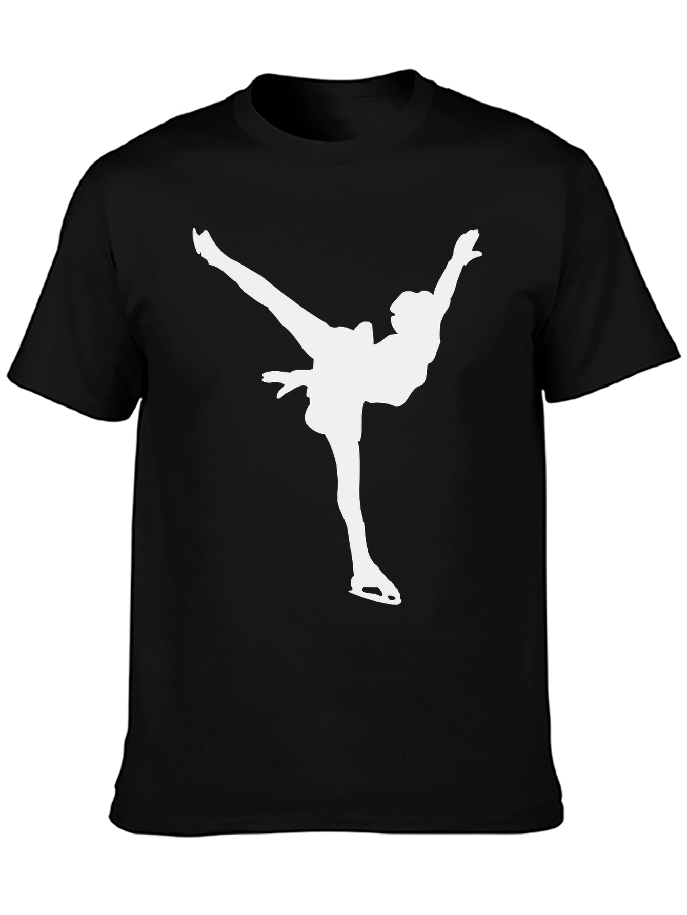 Figure Skater Graphic Tee - Black Cotton T-Shirt
