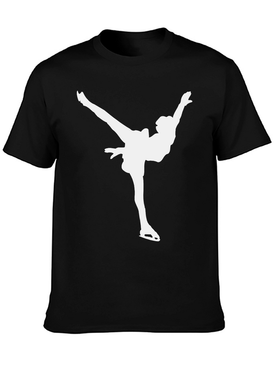 Figure Skater Graphic Tee - Black Cotton T-Shirt