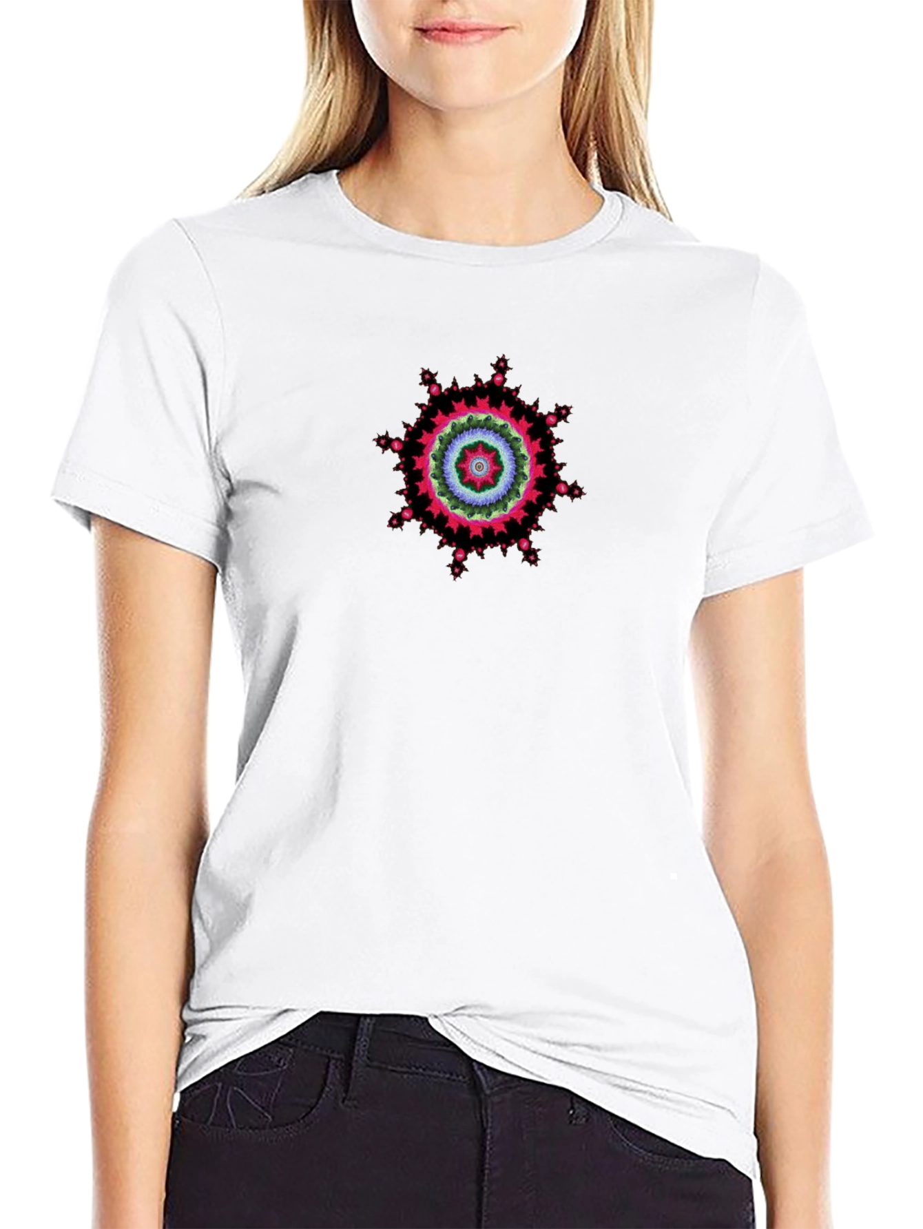 Geometric Mandala T-Shirt - Black