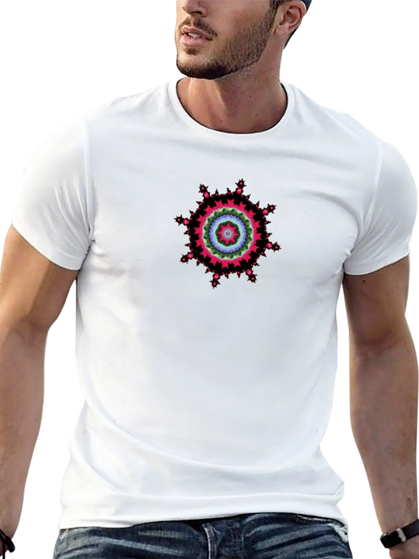 Geometric Mandala T-Shirt - Black