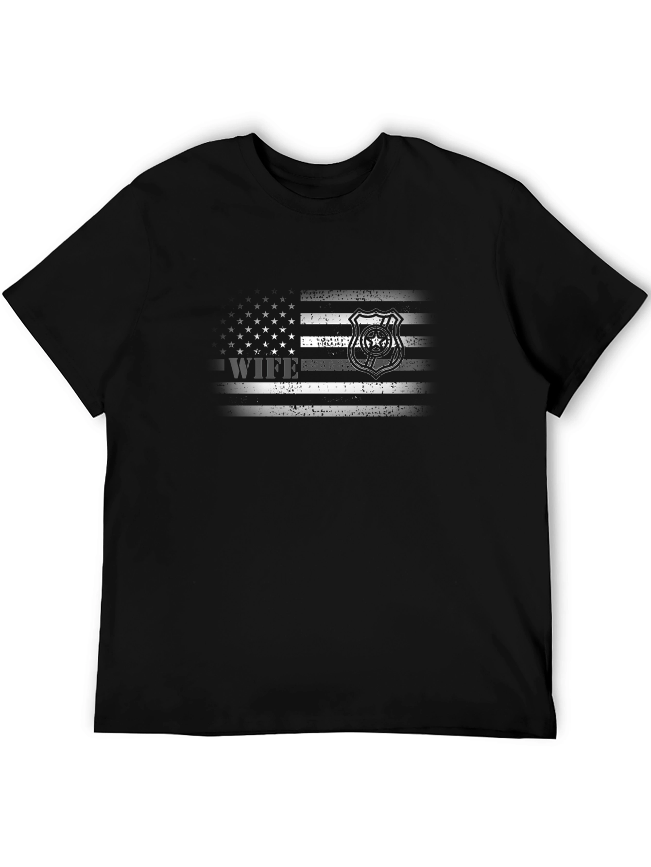 Police Wife American Flag T-Shirt