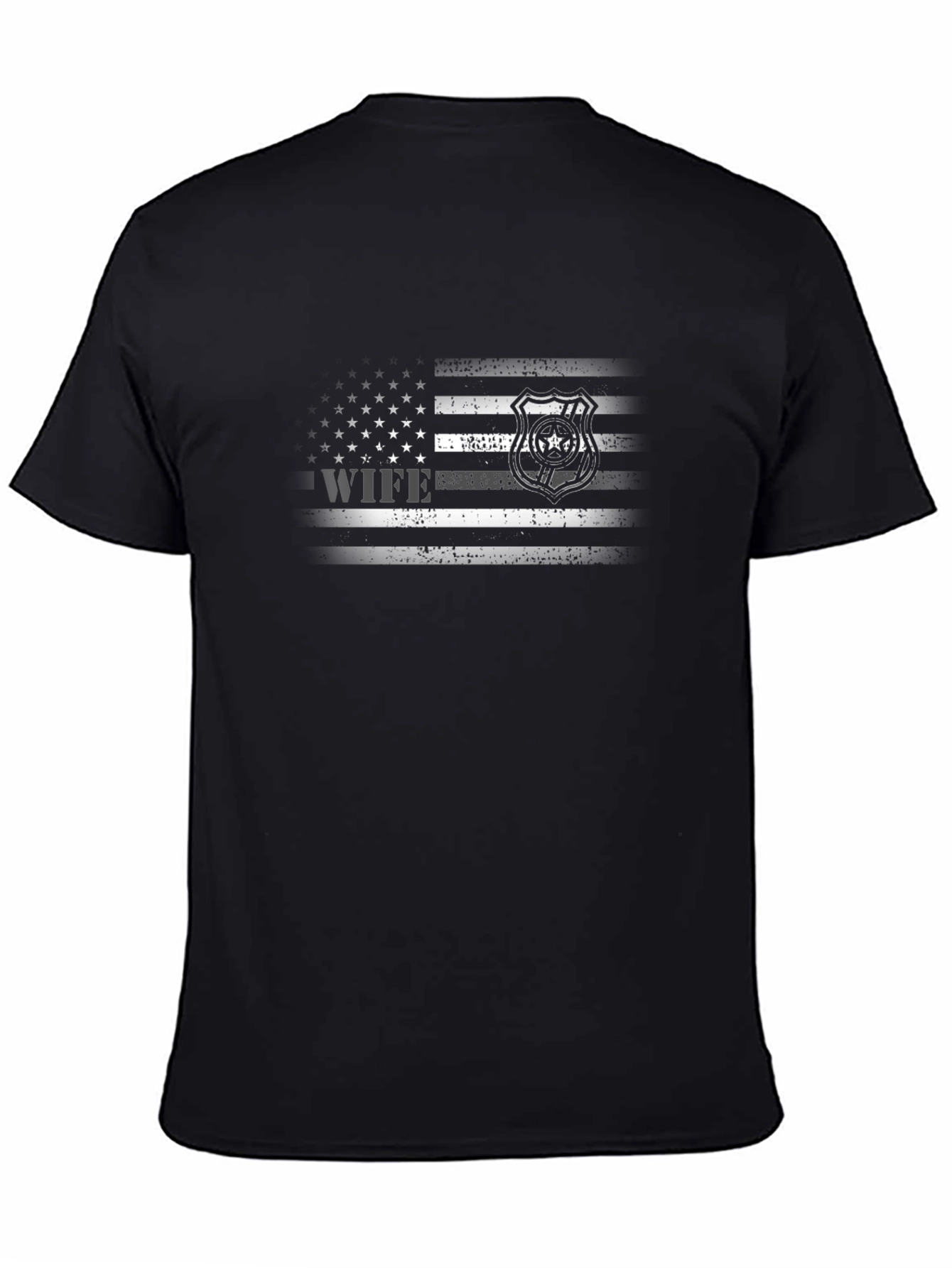 Police Wife American Flag T-Shirt