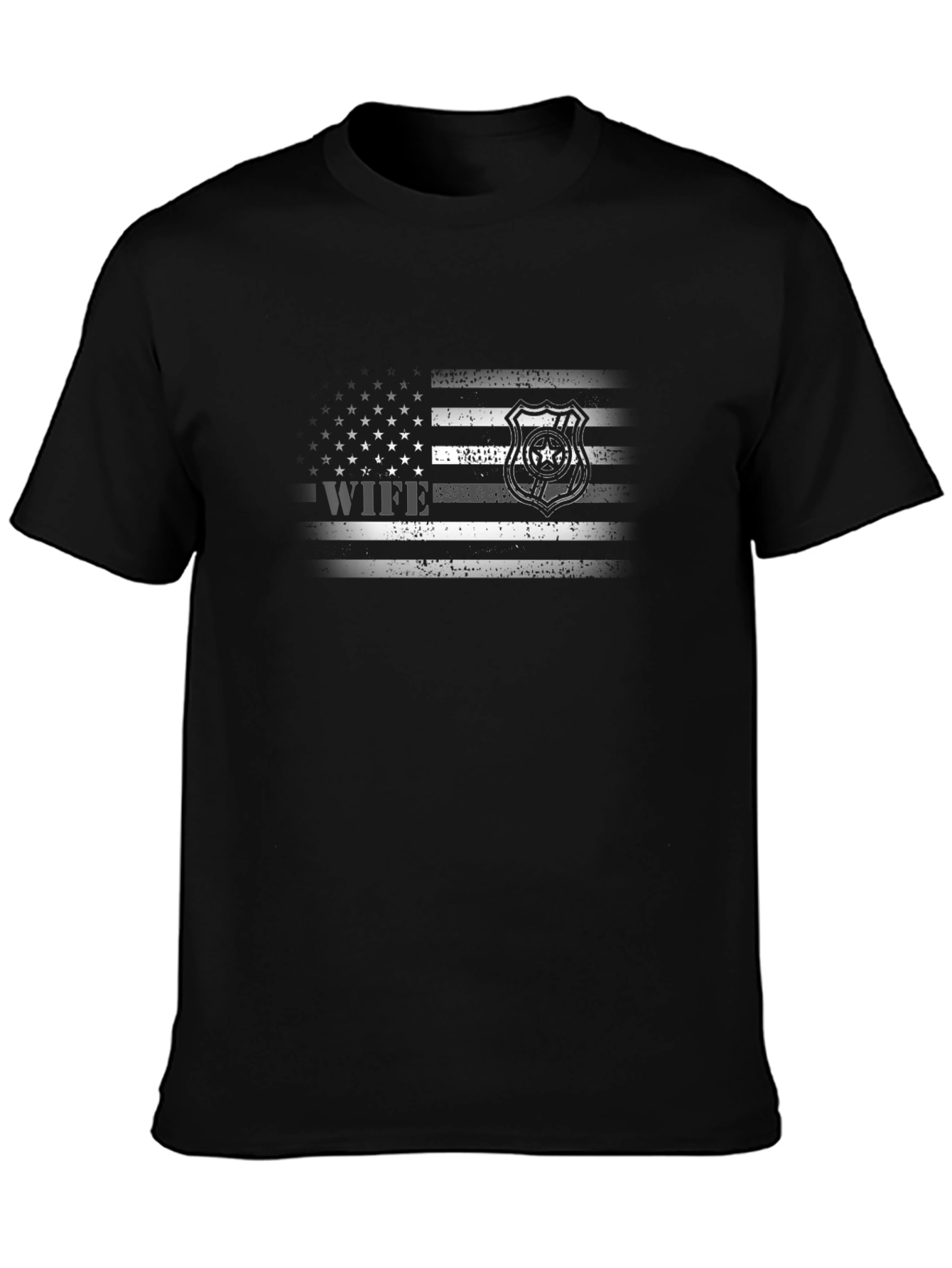 Police Wife American Flag T-Shirt