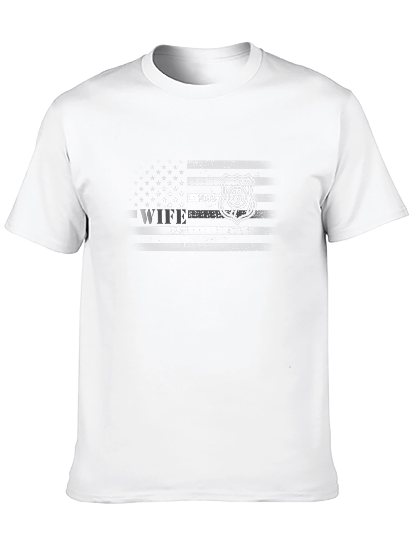 Police Wife American Flag T-Shirt