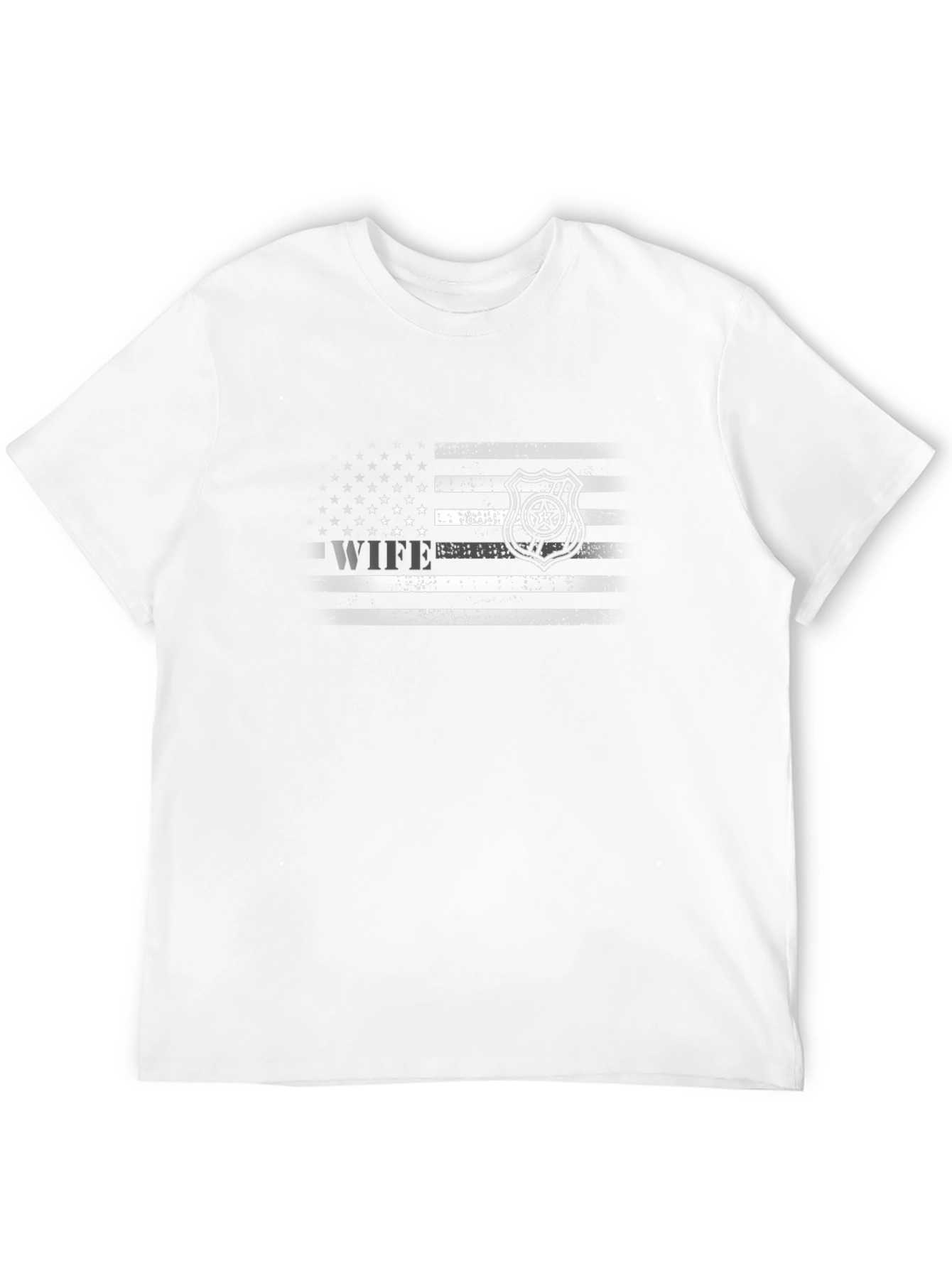 Police Wife American Flag T-Shirt