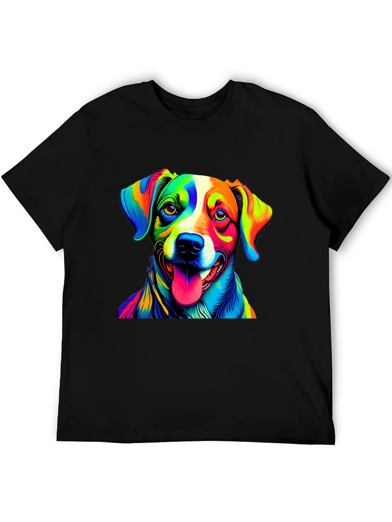 Dog Pop Art Graphic Tee - Mens Black T-Shirt