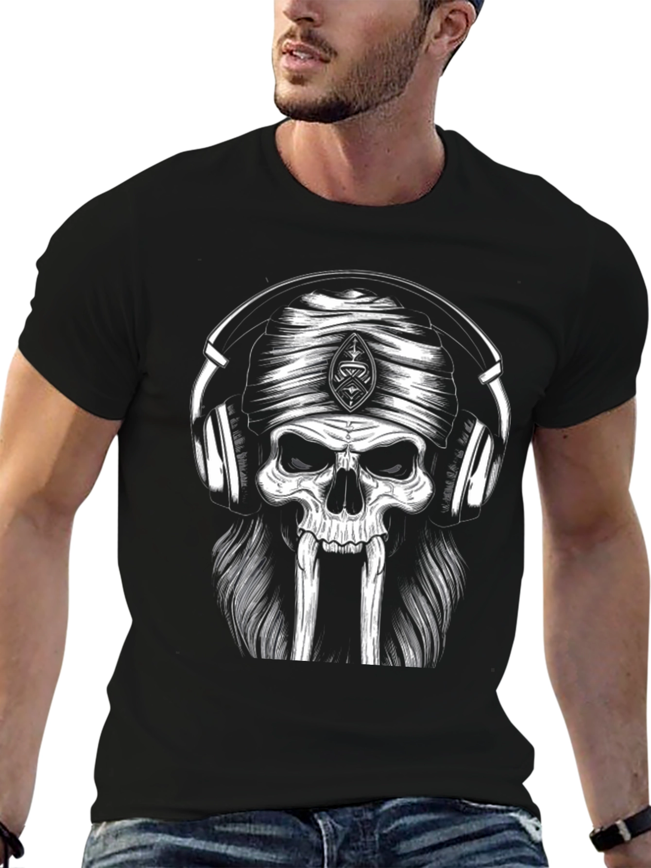 Skull Headphone T-Shirt - Cool Graphic Tee