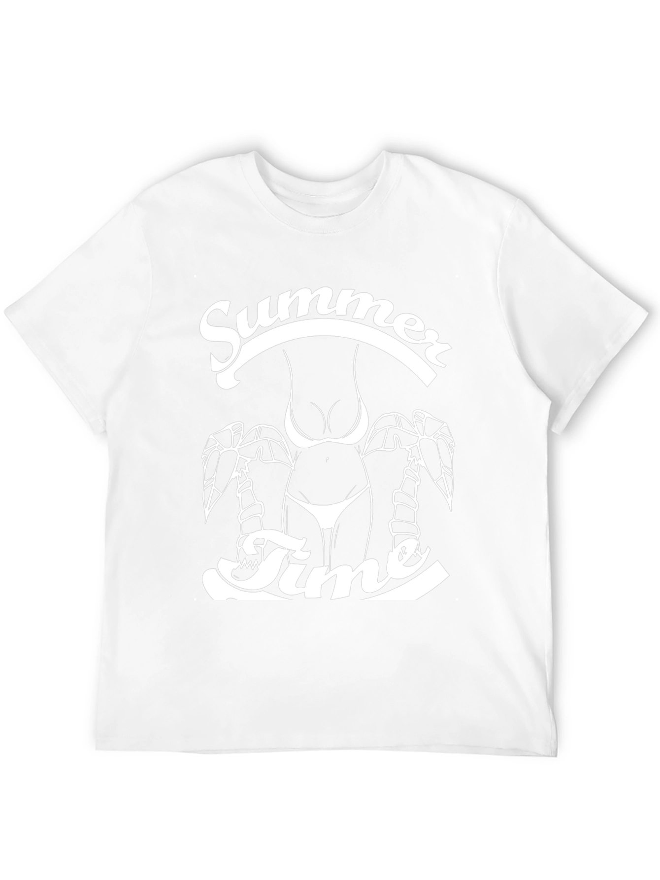 Summer Time Graphic Print Black T-Shirt