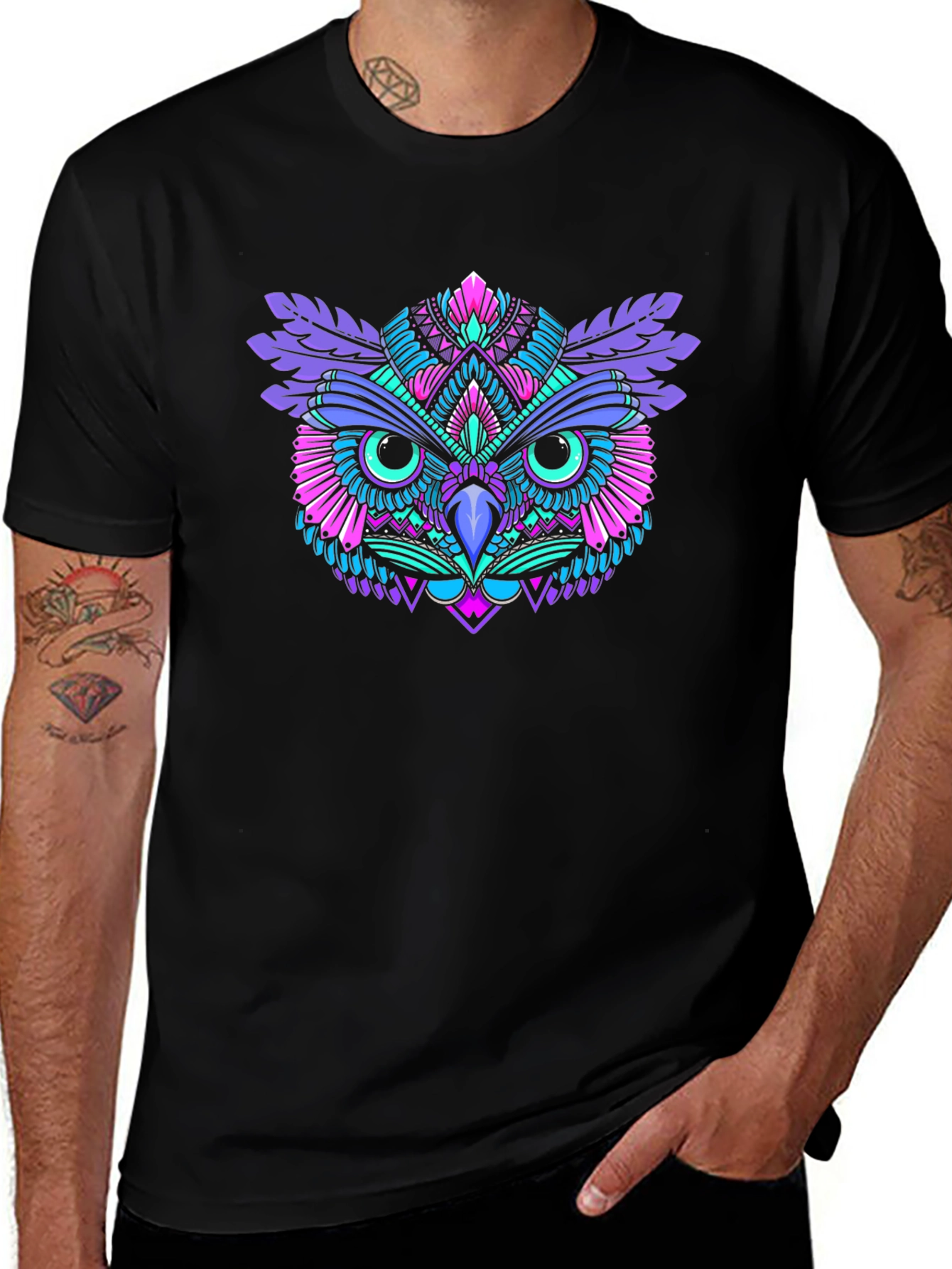 Vibrant Owl Graphic Tee - Unique Design