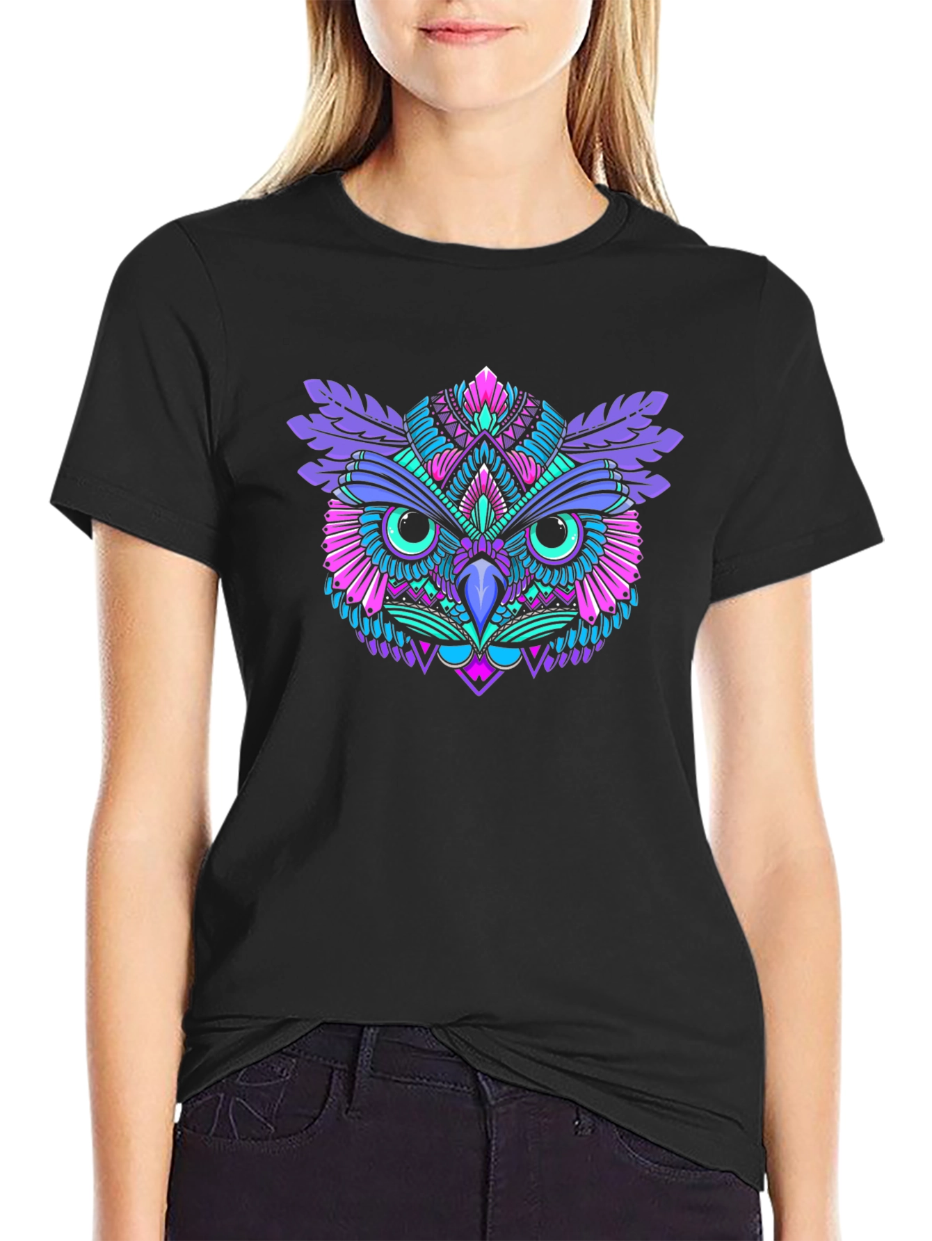 Vibrant Owl Graphic Tee - Unique Design