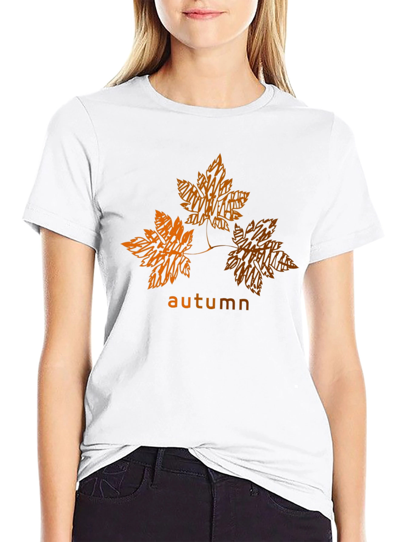 Autumn Leaves Graphic Tee - Stylish Fall Season Shirt