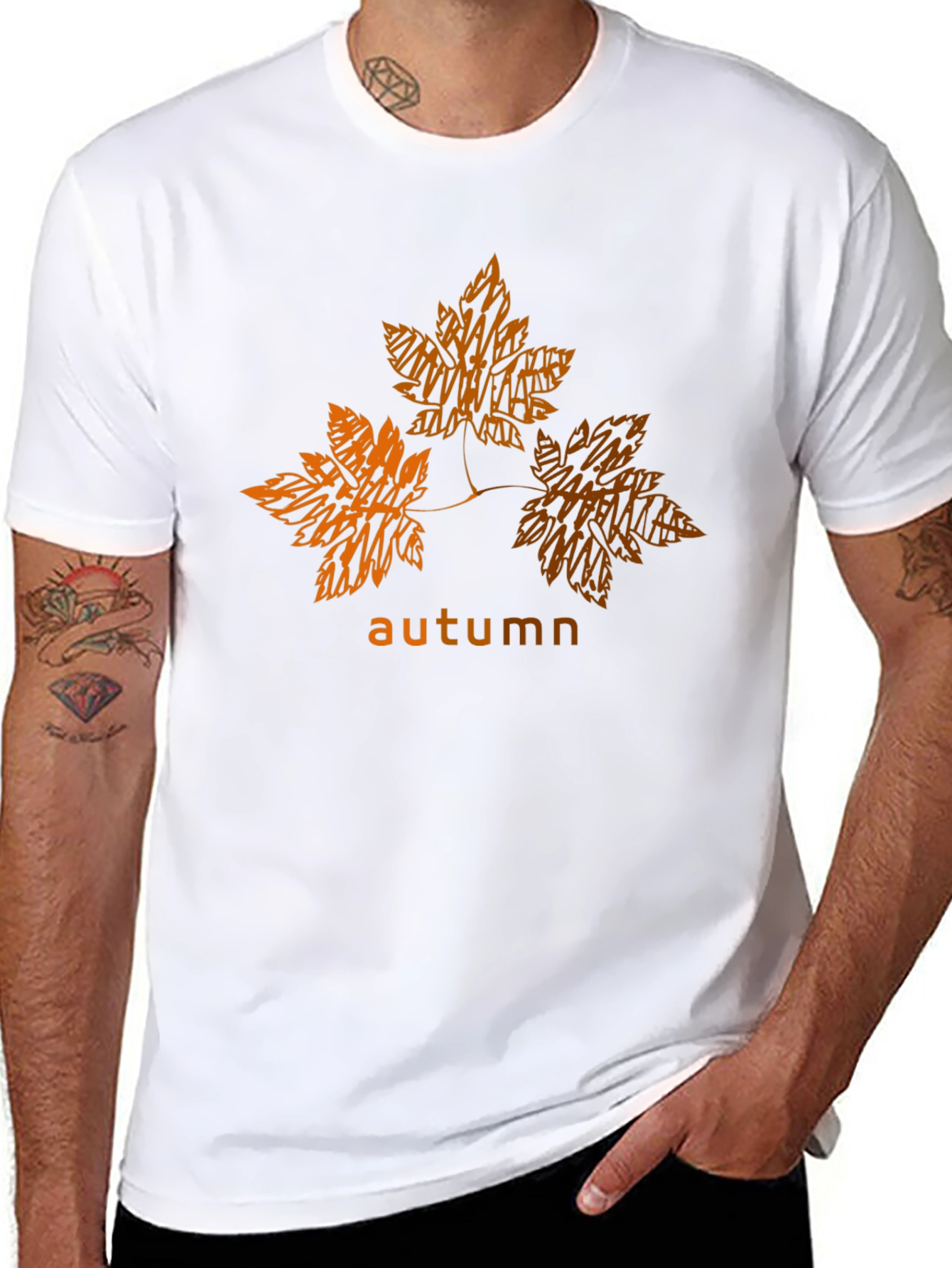 Autumn Leaves Graphic Tee - Stylish Fall Season Shirt