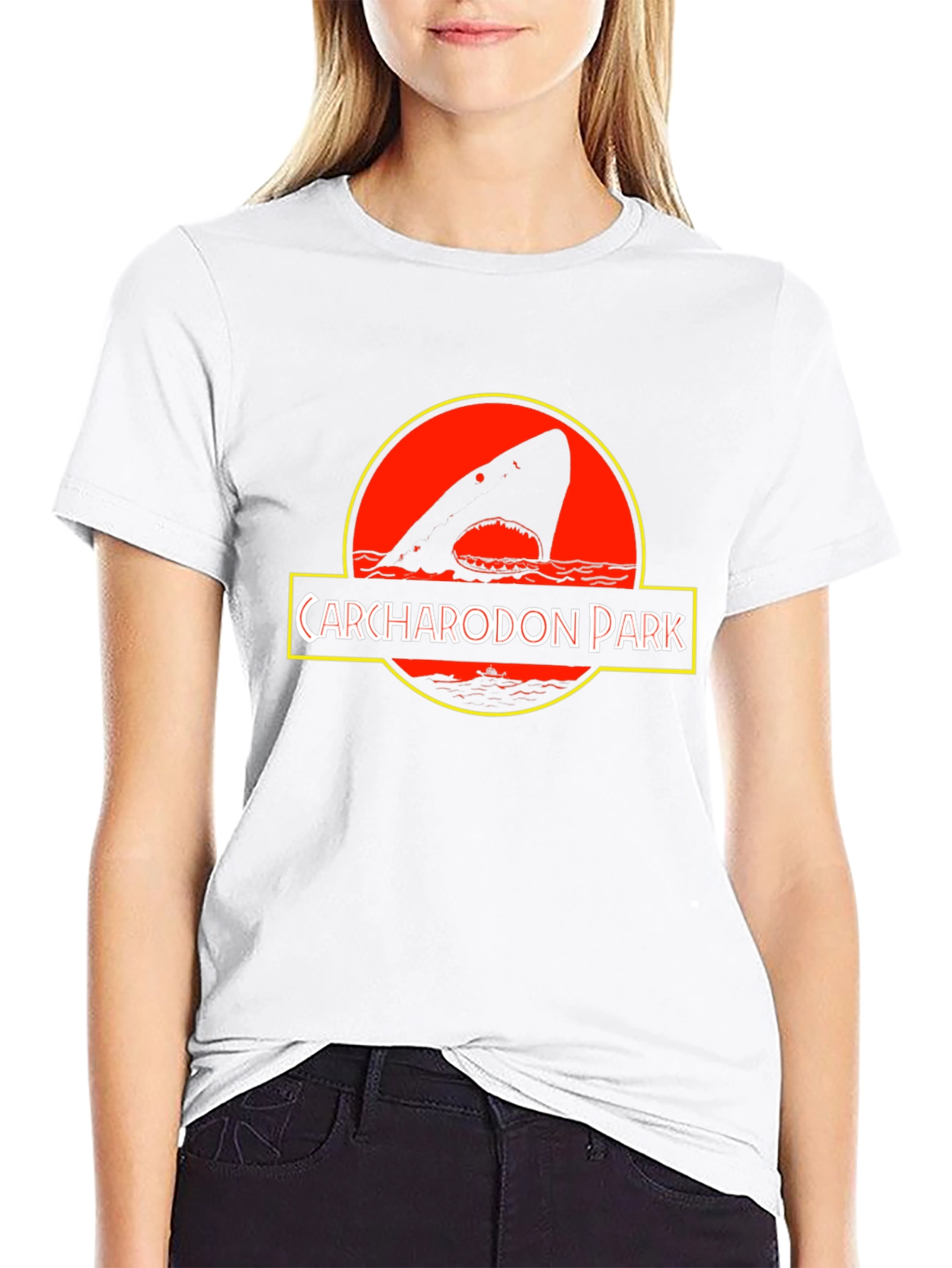 Carcharodon Park Black T-Shirt - Shark Parody Tee