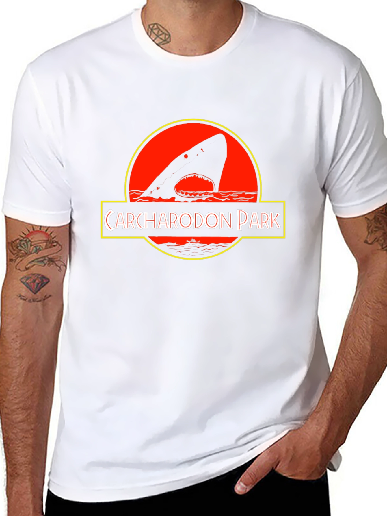 Carcharodon Park Black T-Shirt - Shark Parody Tee