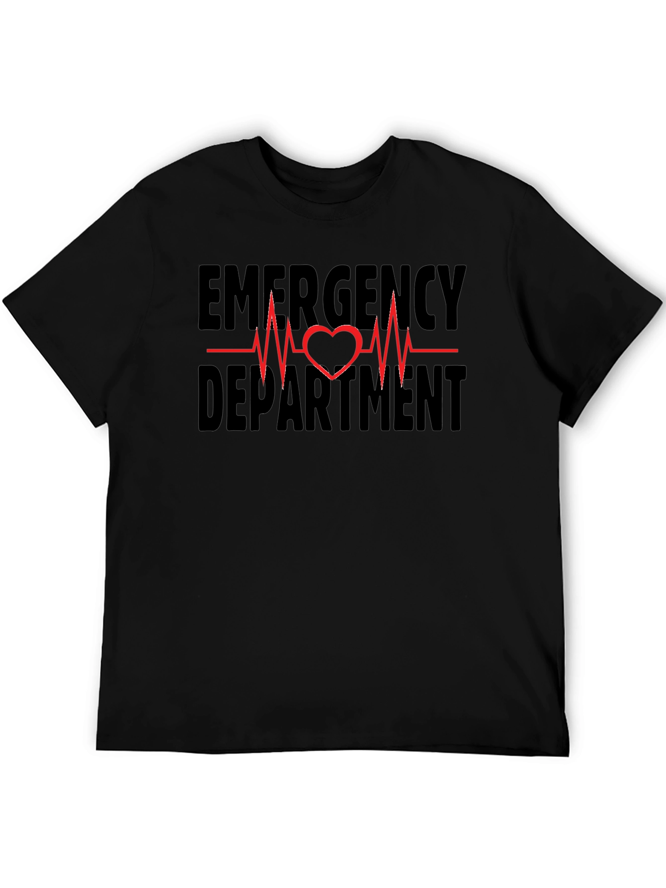 Emergency Department Heartbeat Graphic Tee - Black