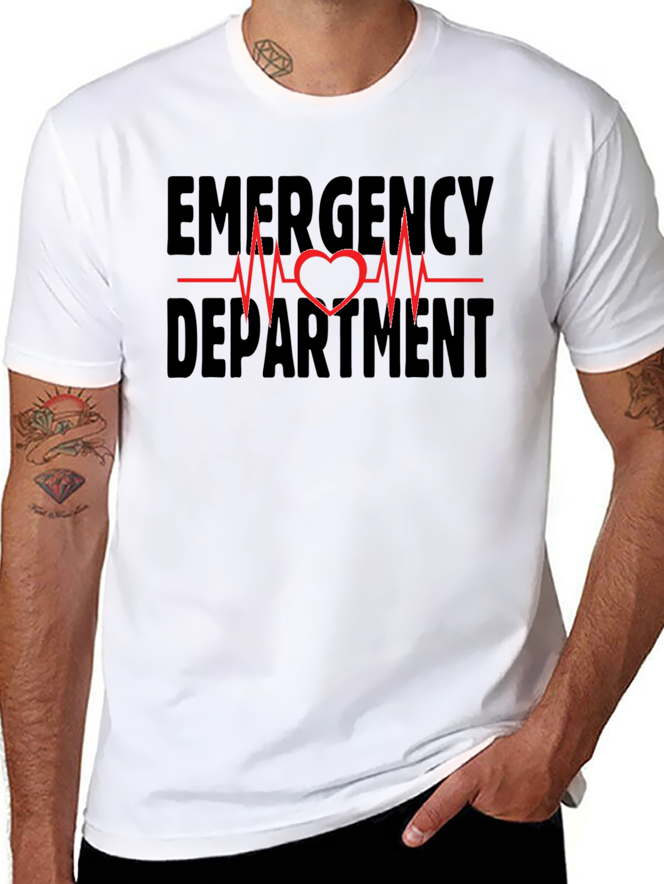 Emergency Department Heartbeat Graphic Tee - Black