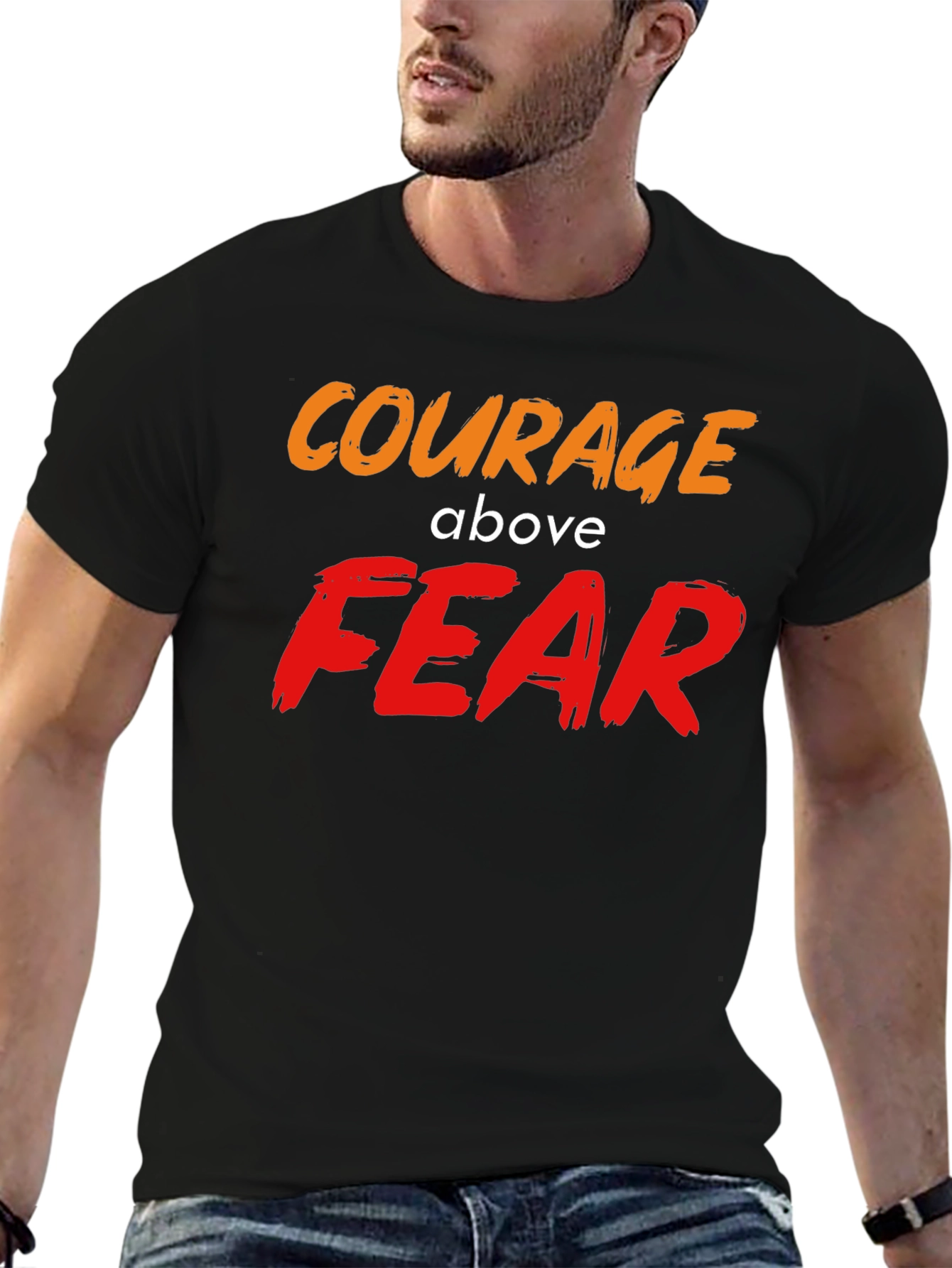 Courage Above Fear Graphic T-Shirt Black