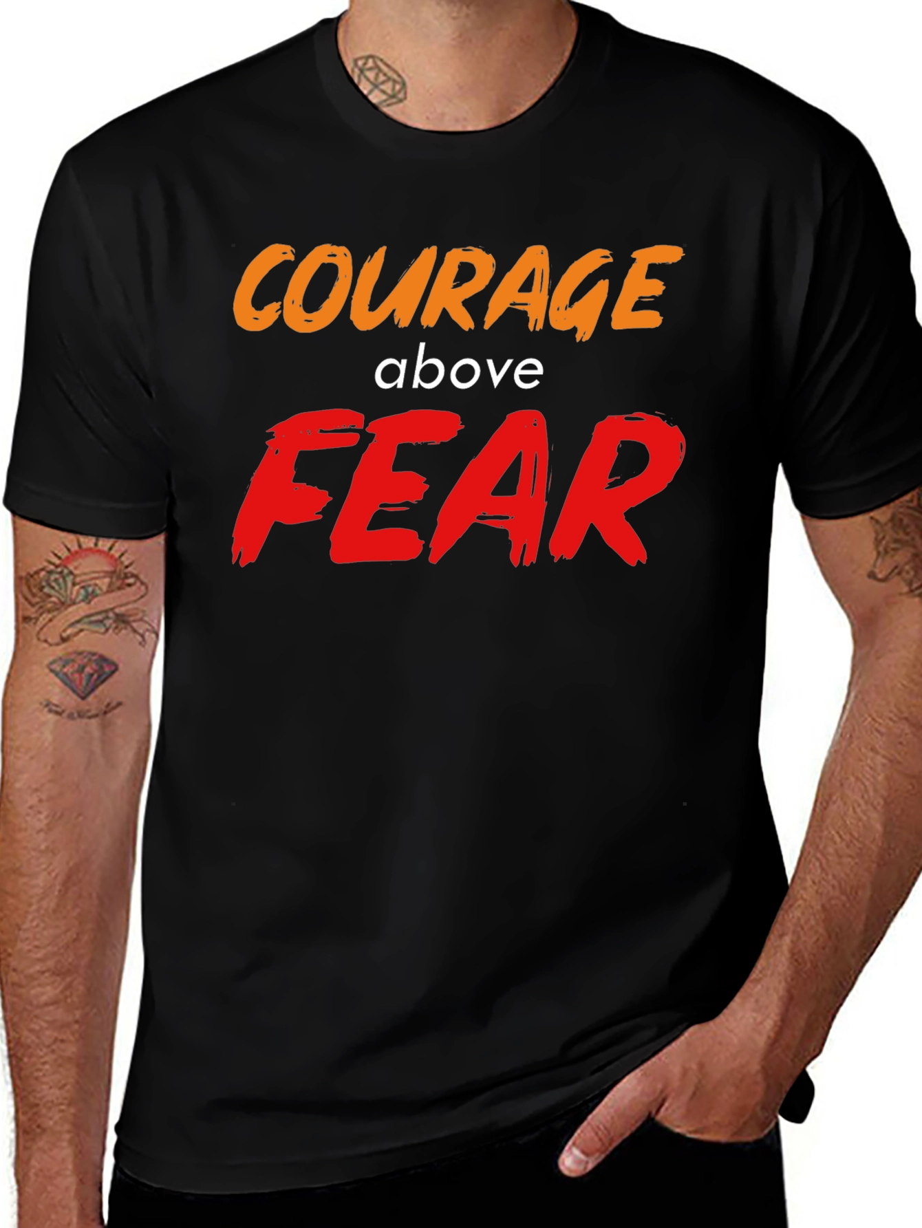 Courage Above Fear Graphic T-Shirt Black