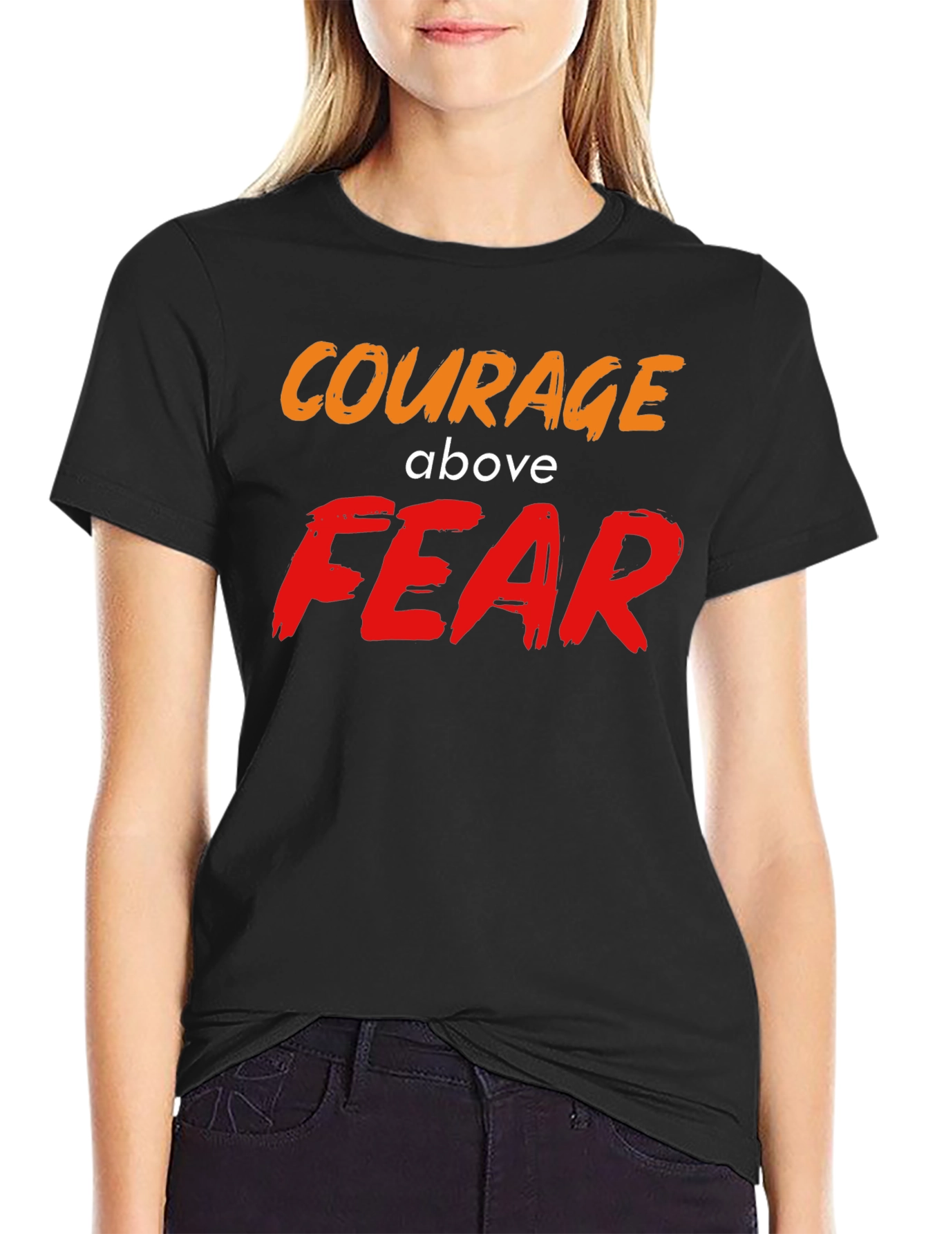 Courage Above Fear Graphic T-Shirt Black