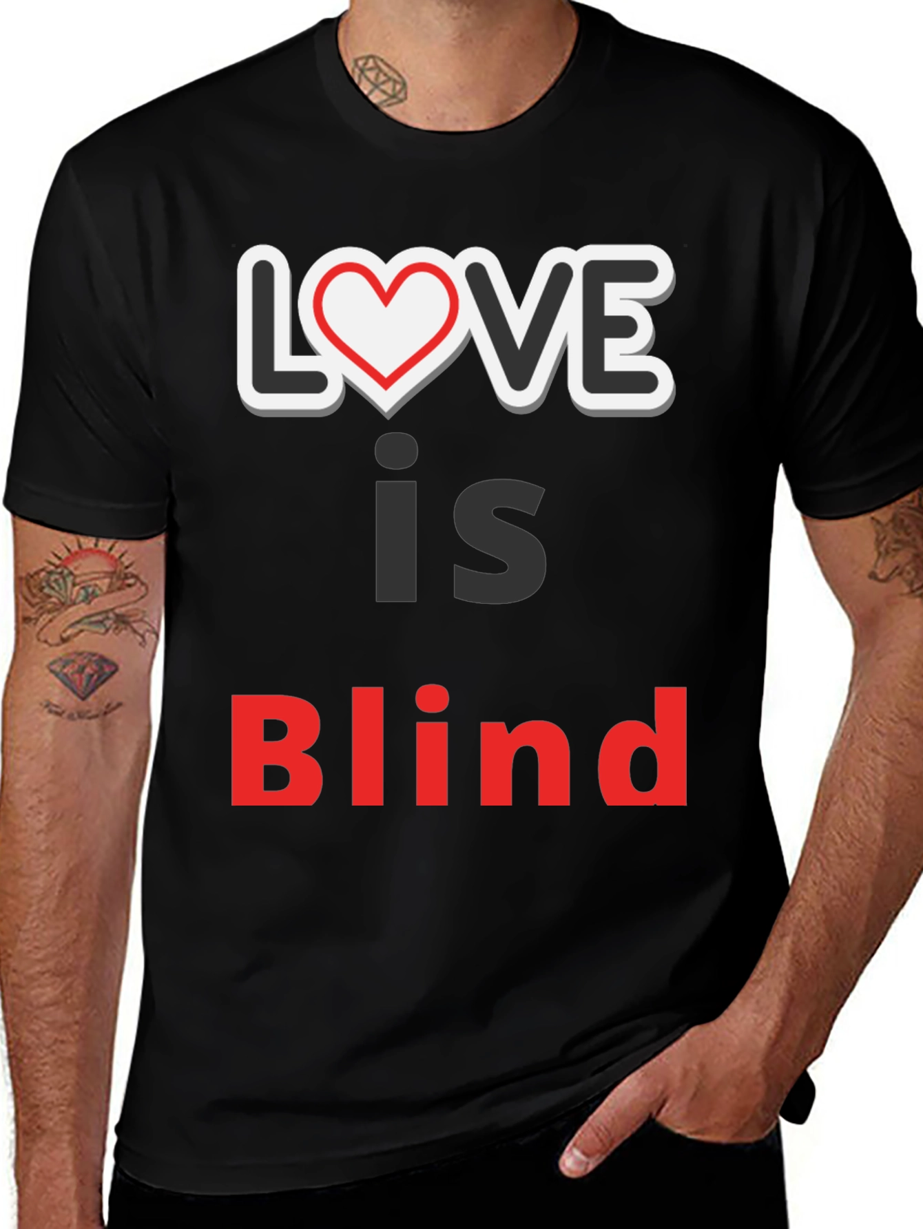 Love Is Blind Graphic Tee - Trendy Slogan Shirt
