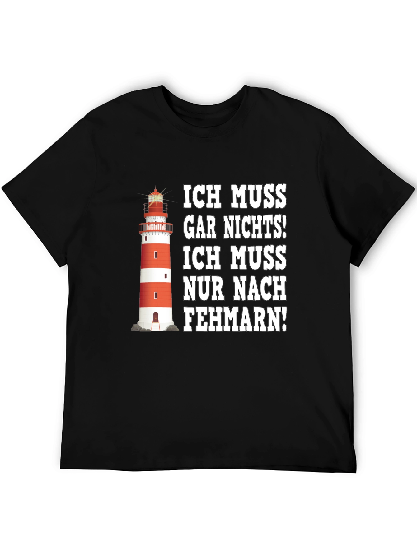 Fehmarn Lighthouse Graphic Tee - German Humor Shirt
