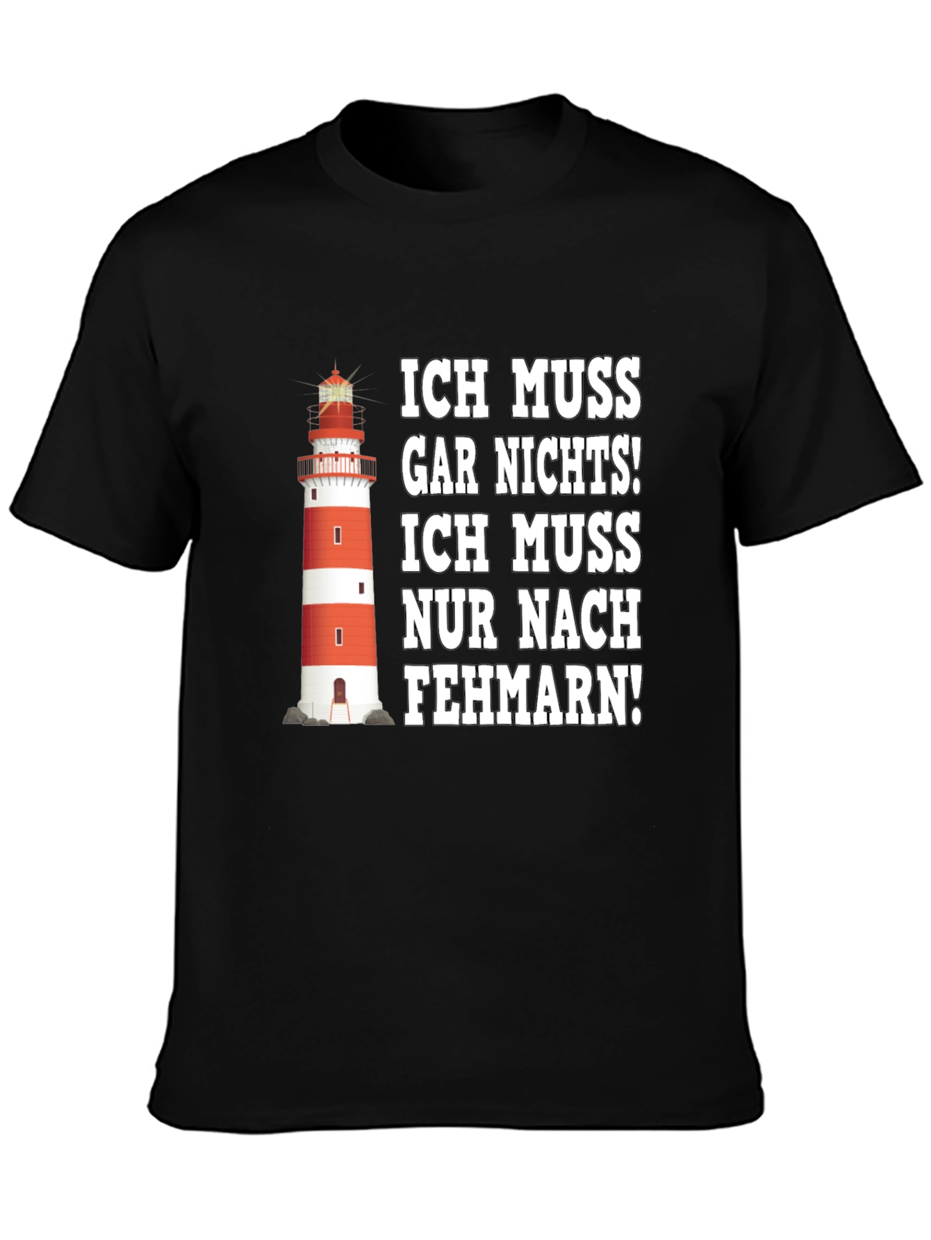 Fehmarn Lighthouse Graphic Tee - German Humor Shirt