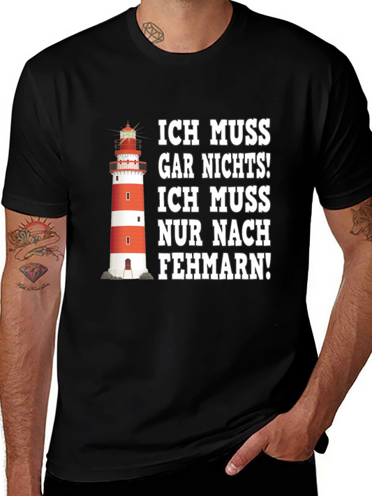 Fehmarn Lighthouse Graphic Tee - German Humor Shirt