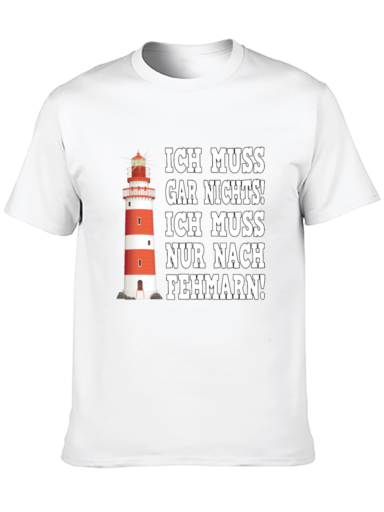Fehmarn Lighthouse Graphic Tee - German Humor Shirt