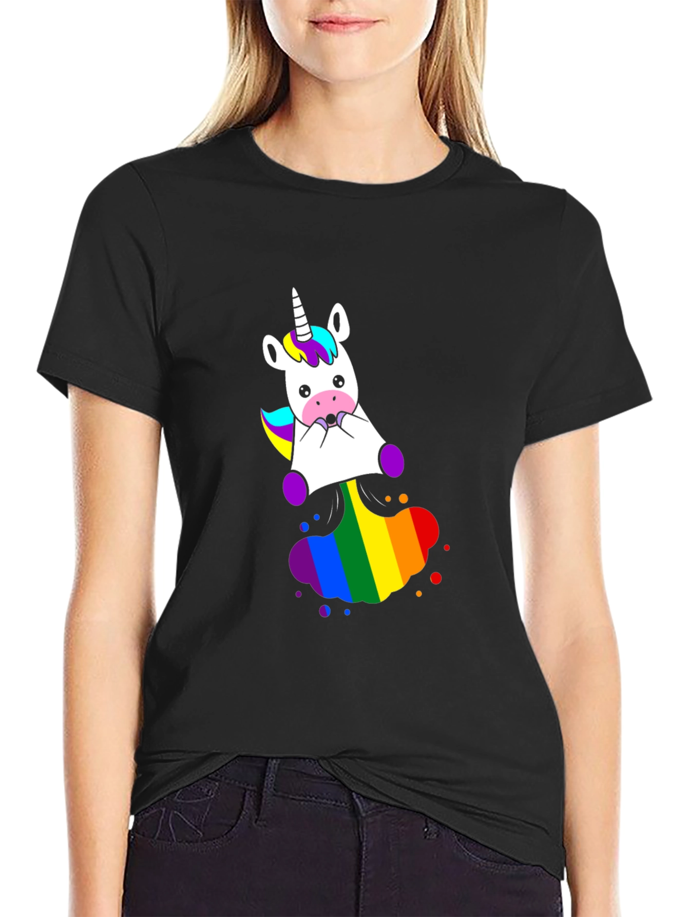 Unicorn Rainbow Graphic T-Shirt