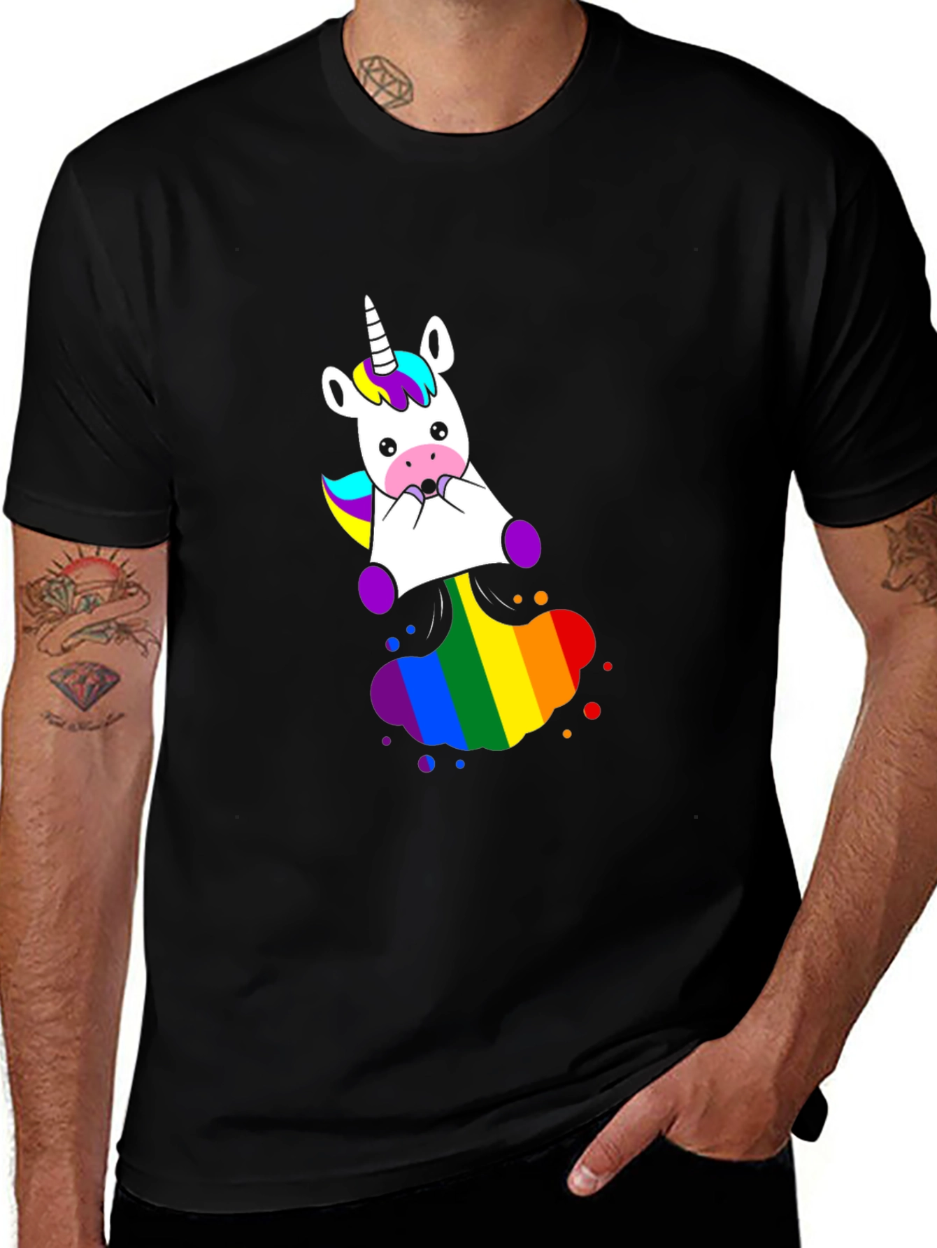Unicorn Rainbow Graphic T-Shirt