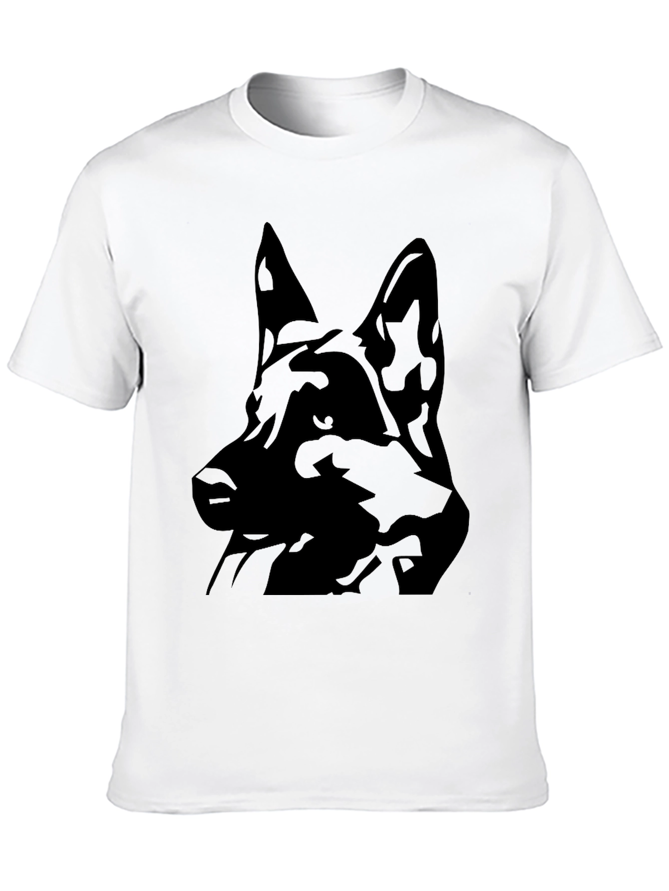 German Shepherd Silhouette Black T-Shirt