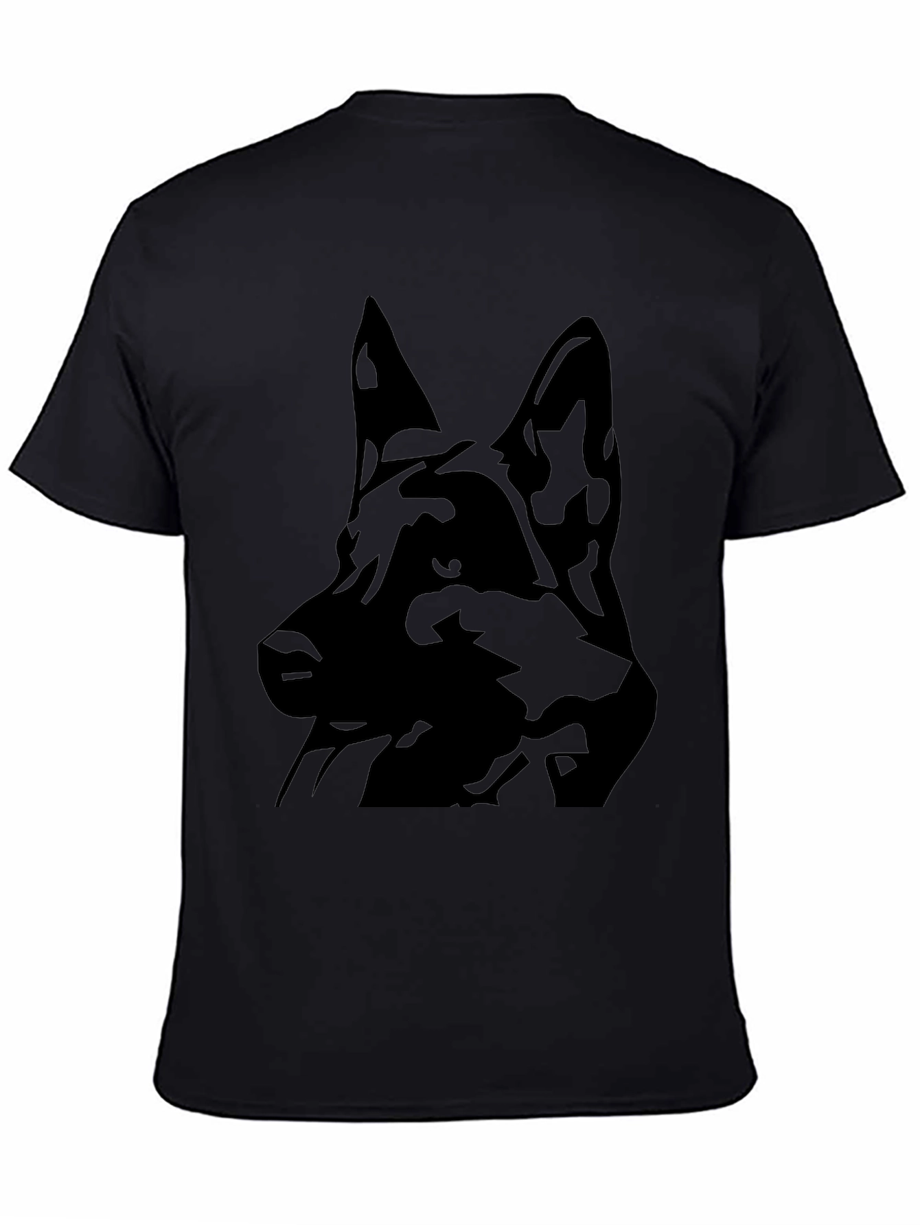 German Shepherd Silhouette Black T-Shirt