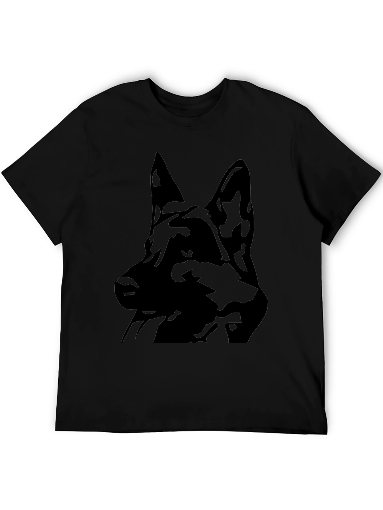 German Shepherd Silhouette Black T-Shirt