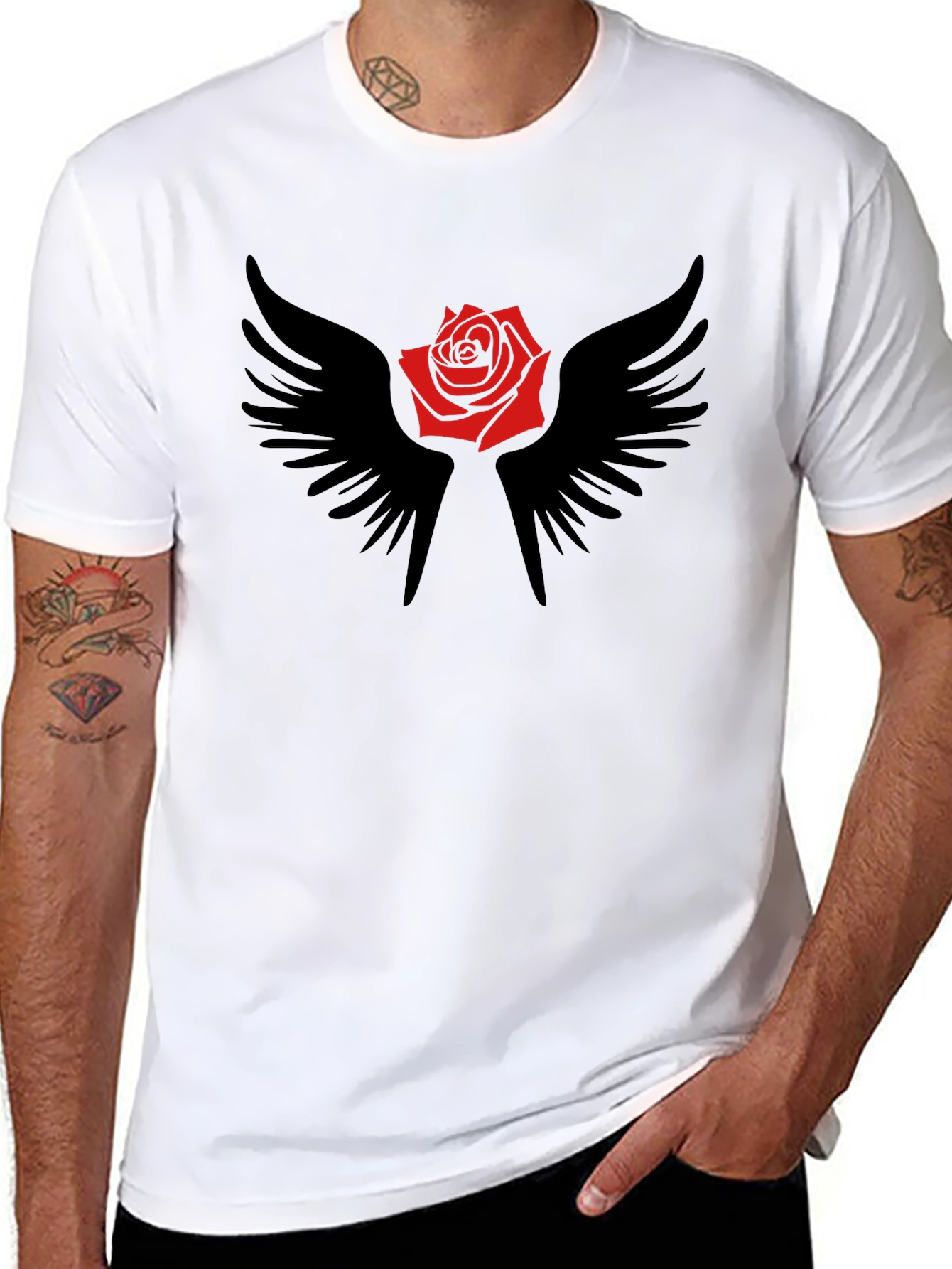 Rose and Wings Graphic T-Shirt