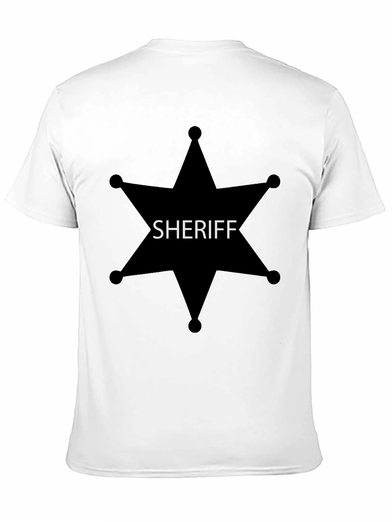 Sheriff Star Tee - Western Lawman Style Black T-Shirt