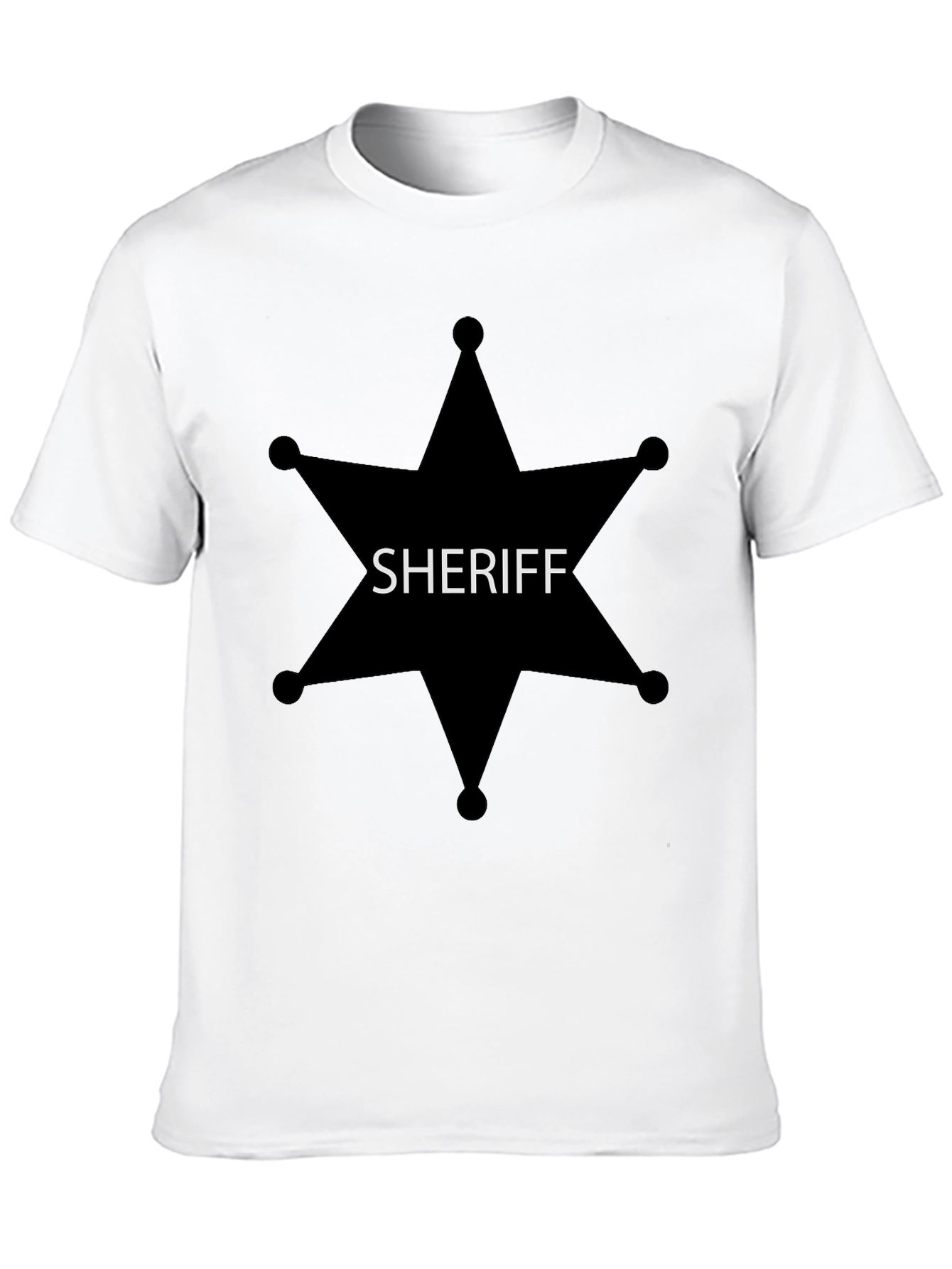 Sheriff Star Tee - Western Lawman Style Black T-Shirt