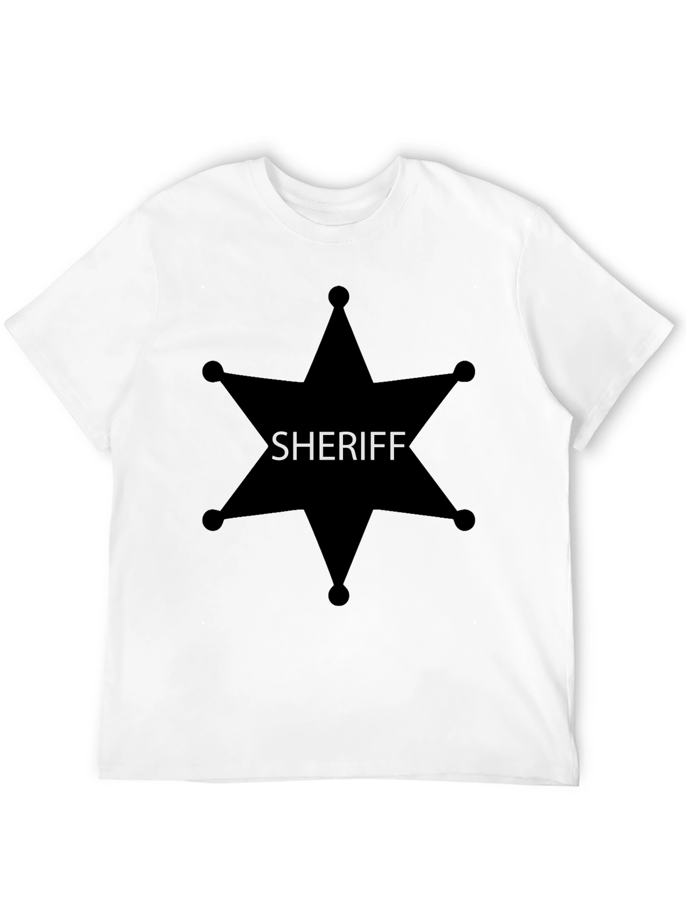 Sheriff Star Tee - Western Lawman Style Black T-Shirt
