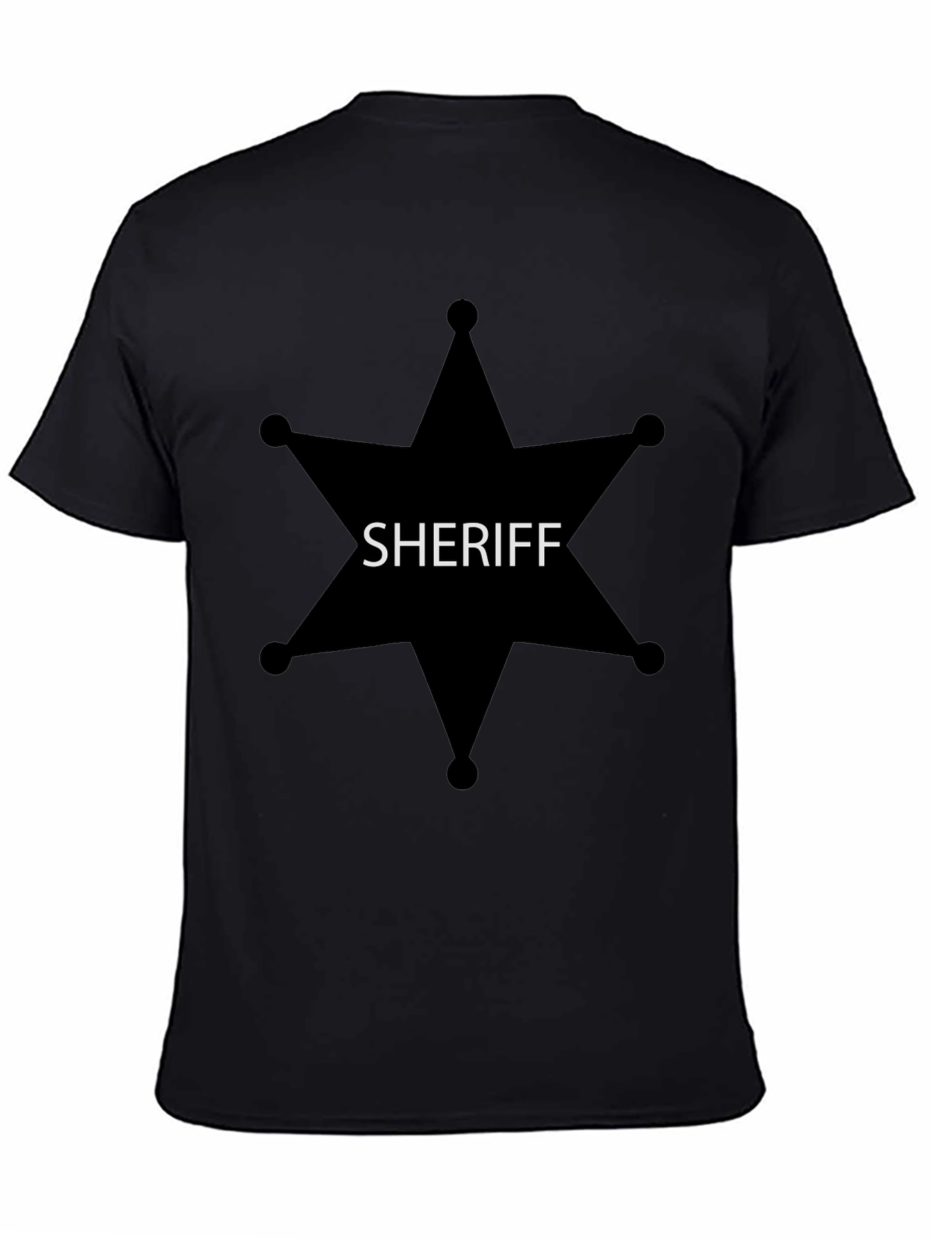 Sheriff Star Tee - Western Lawman Style Black T-Shirt