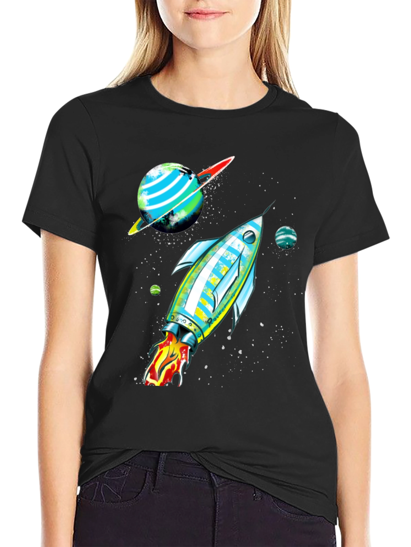 Cosmic Rocket Graphic Tee - Space Adventure Shirt