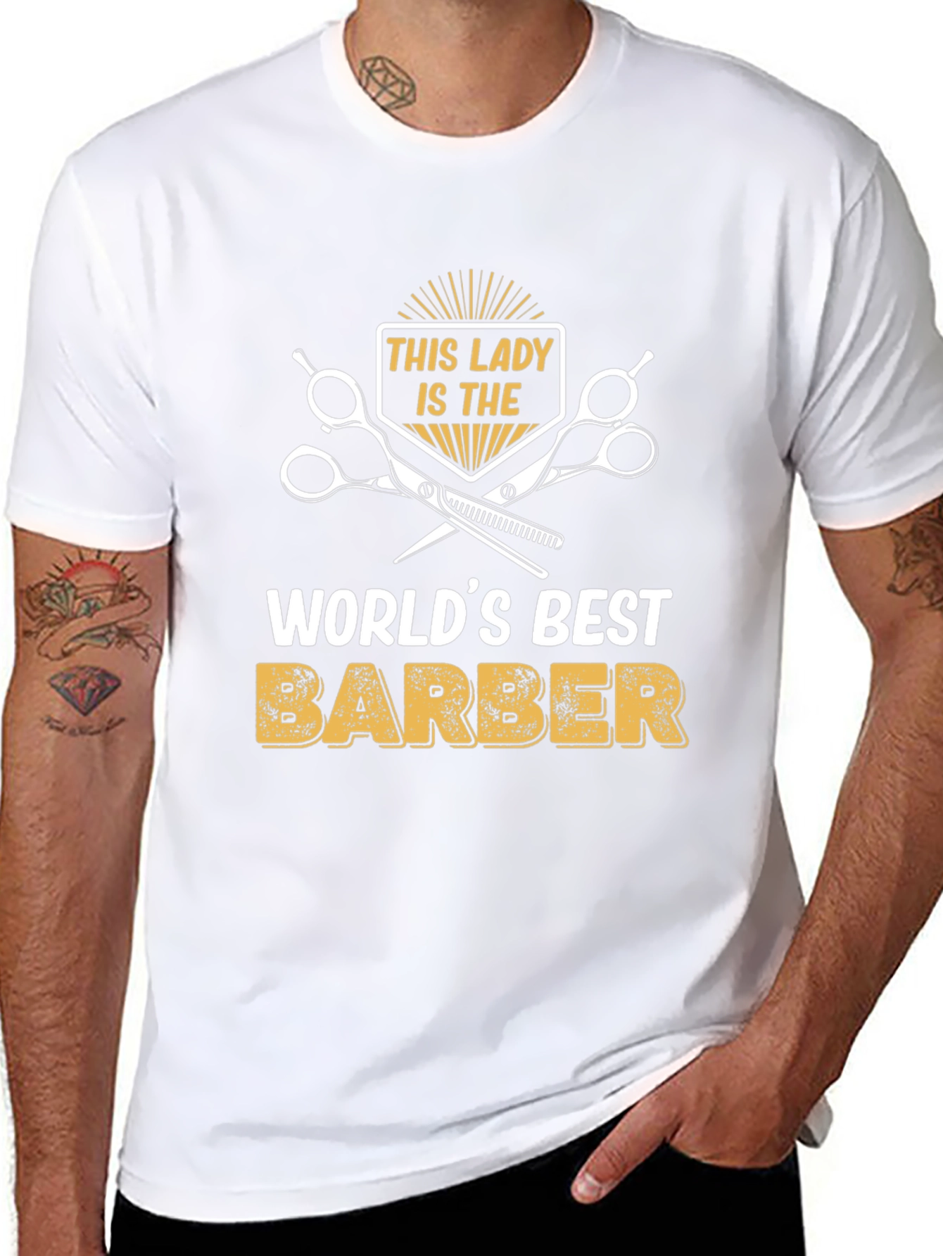 Worlds Best Lady Barber T-Shirt - Black