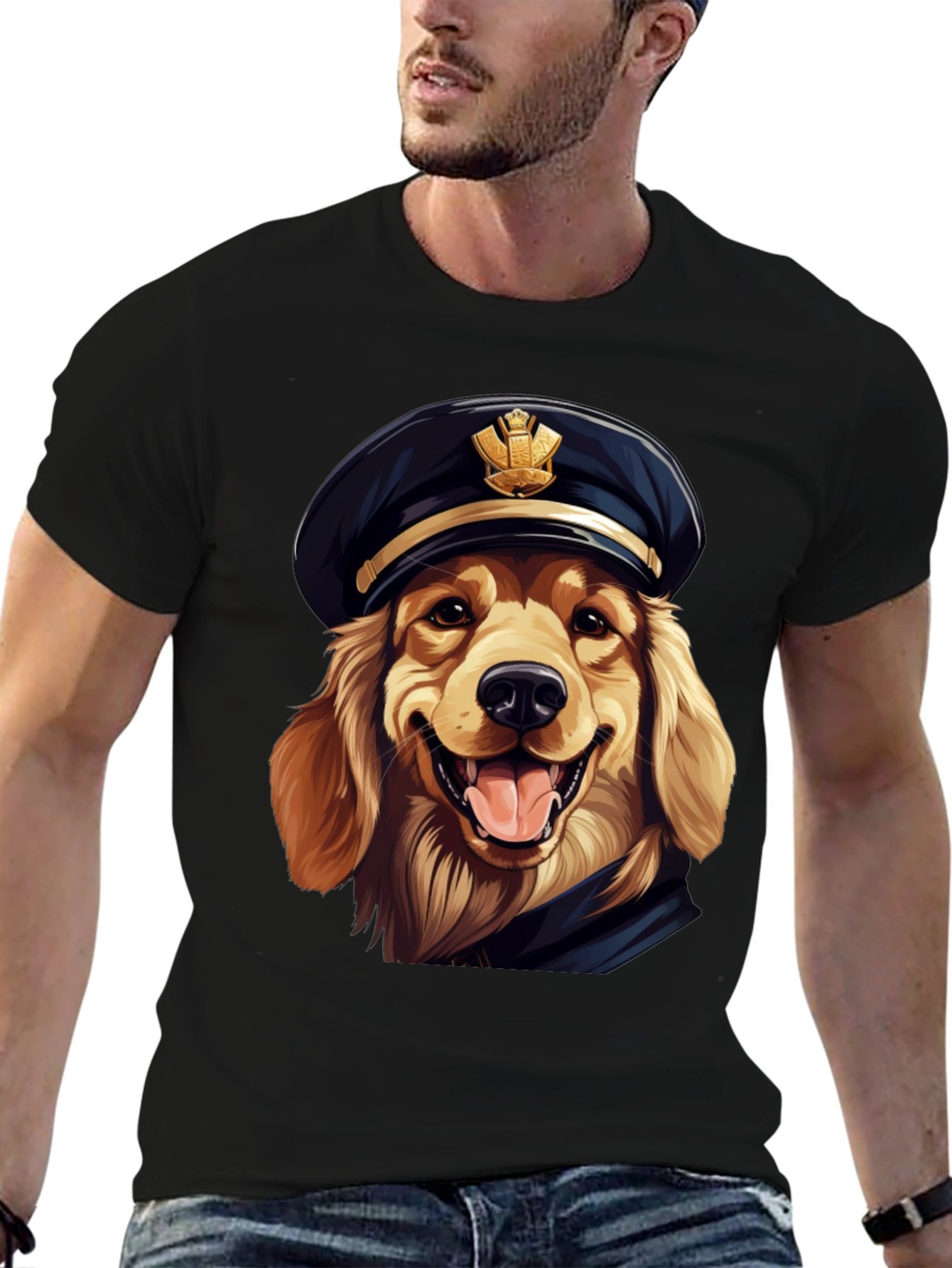 Dog Captain T-Shirt - Golden Retriever Humor Tee