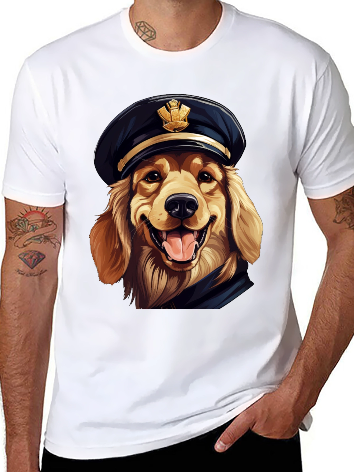 Dog Captain T-Shirt - Golden Retriever Humor Tee